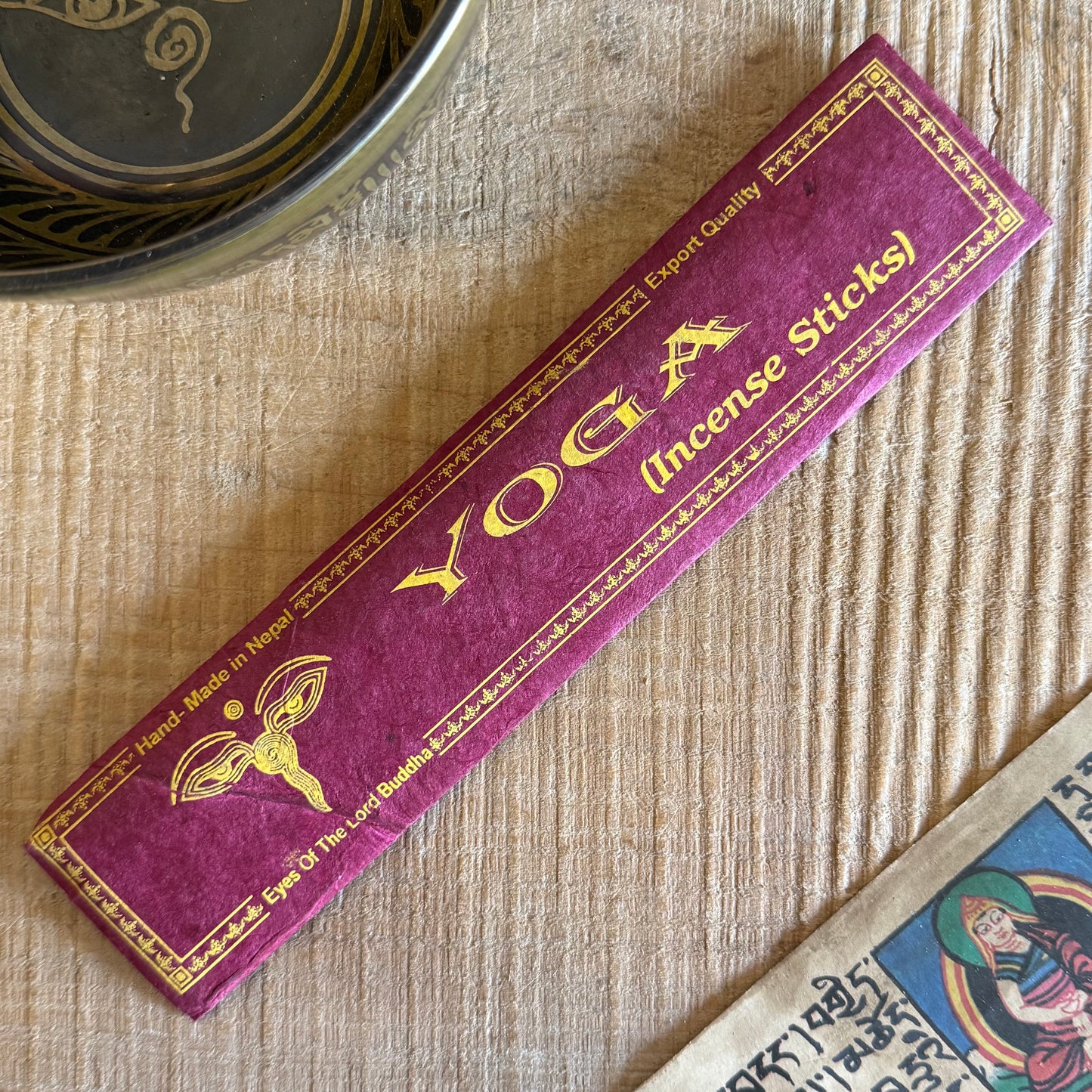 Eyes of The Lord Buddha Incense - Yoga

Welcome to a sanctuary of peace and mindfulness. Our "Eyes of The Lord Buddha Incense" is specially designed to create an ambiance of serenity and focus for your yoga and meditation practices. Handcrafted with care in Nepal, these incense sticks embody the essence of natural and spiritual purity.

Each set is thoughtfully packaged in beautifully handmade lokta paper, adorned with the iconic Wisdom Eyes (The Buddha Eyes), symbolizing divine insight and universal connec