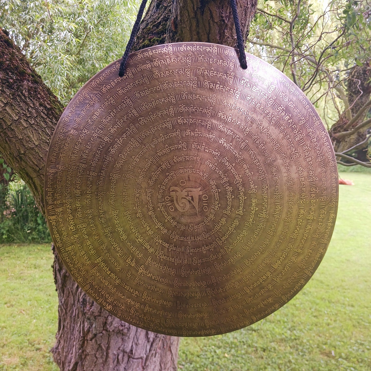 Hand beaten Om Mani Mantra Gong