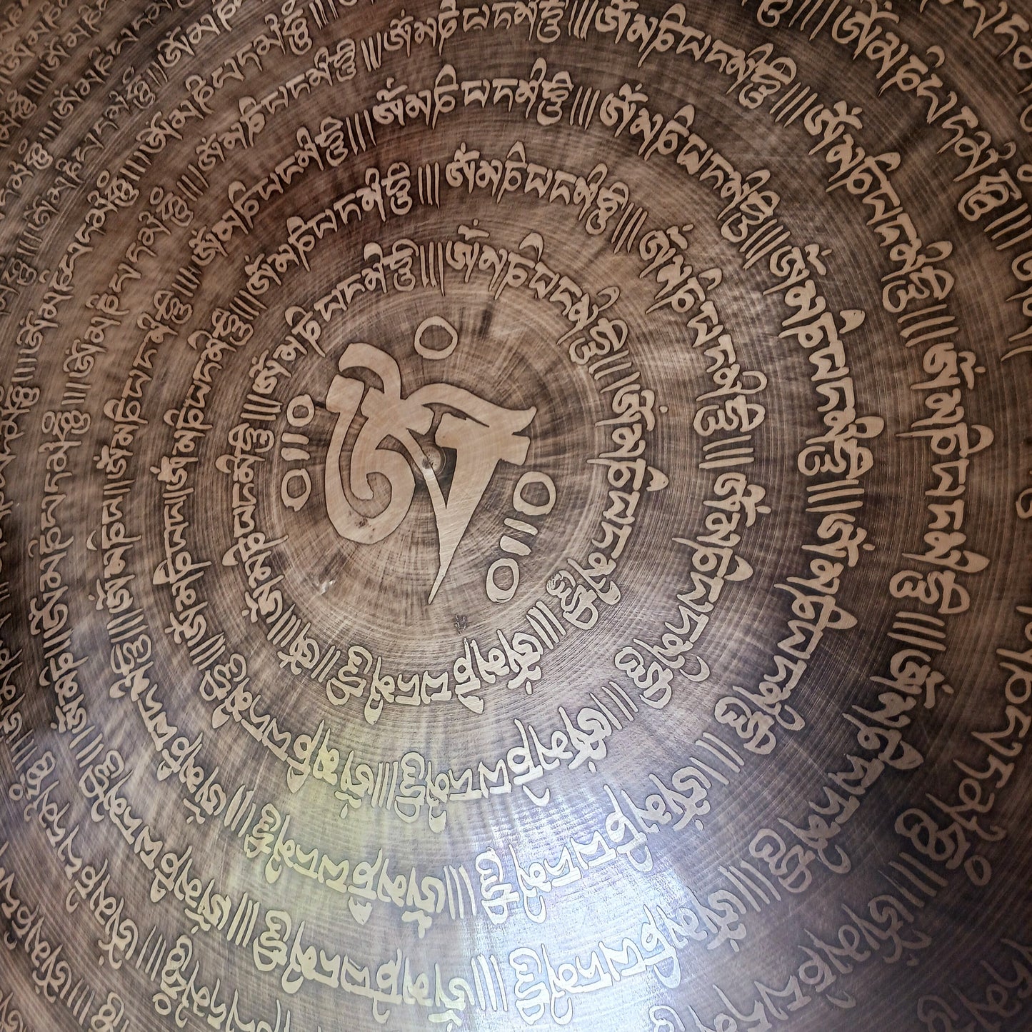 Hand beaten Om Mani Mantra Gong