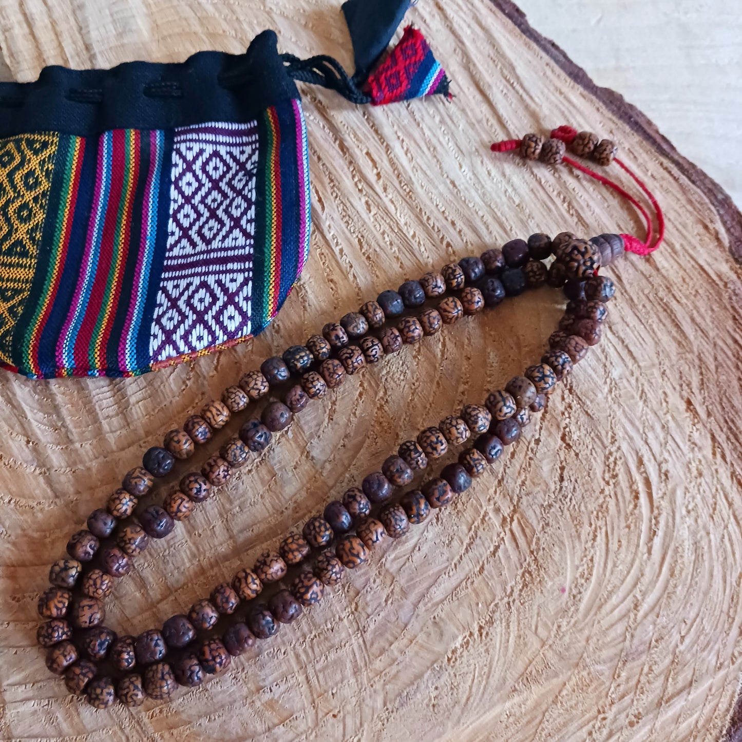 Buddhist Prayer Beads | Rakto Japa Mala Lotus Beads | Dark