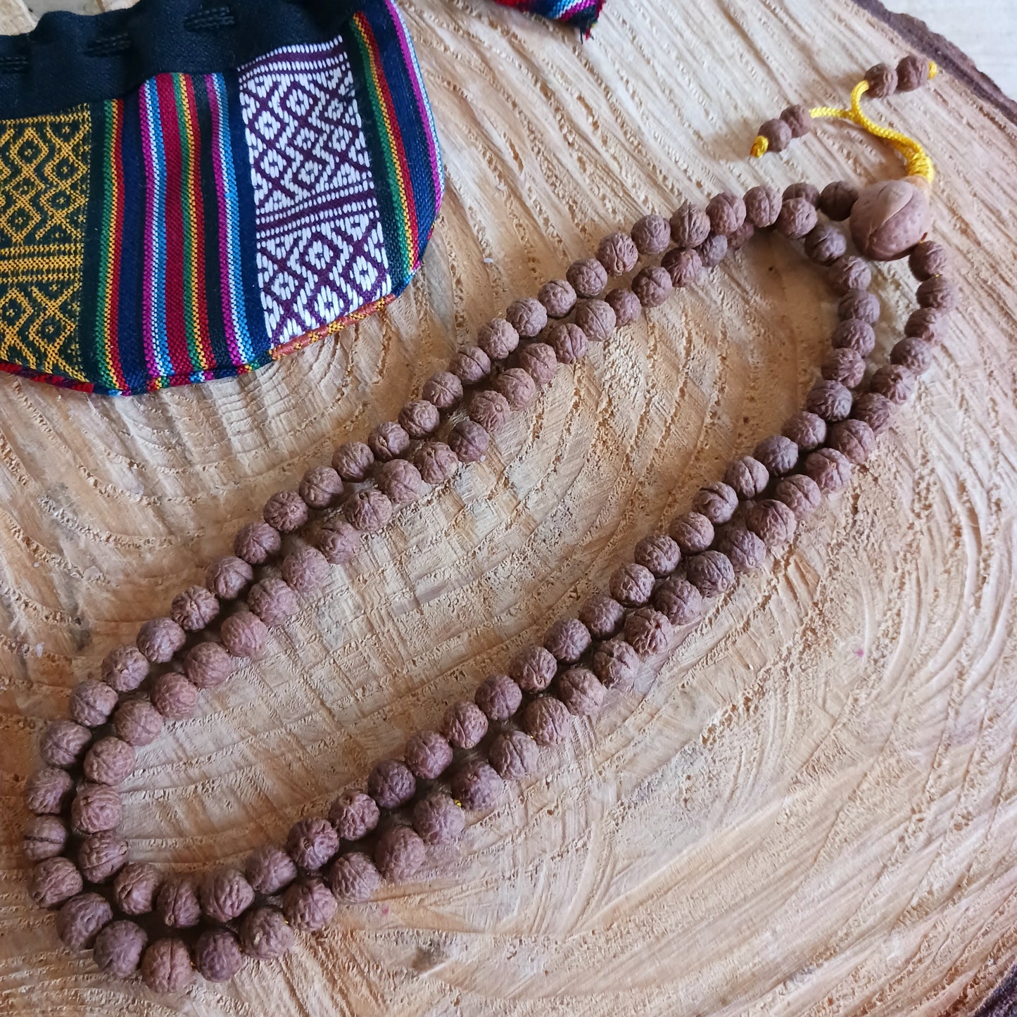 Buddhist Prayer Beads | Rakto Japa Mala Lotus Beads Natural (Saffron)