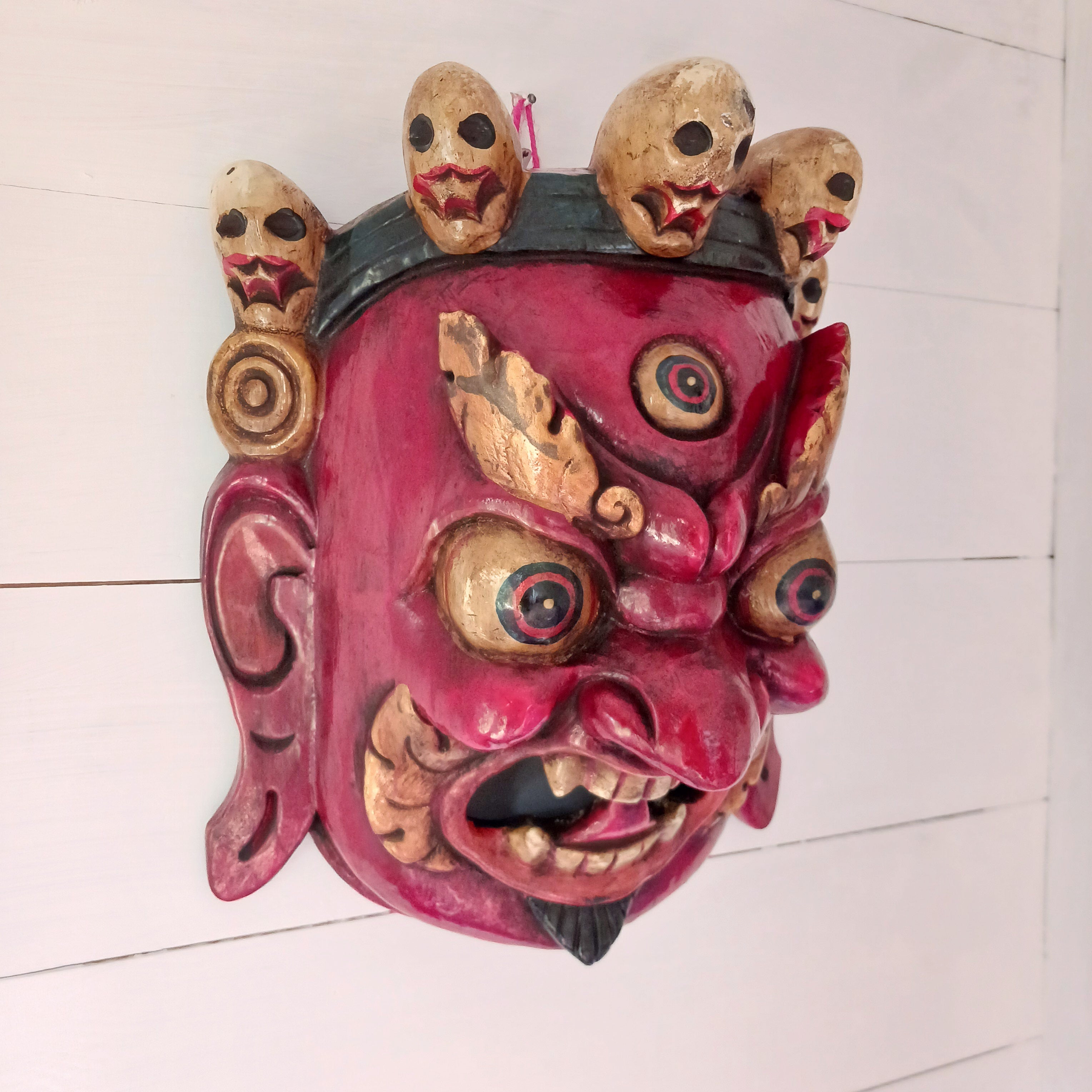 TIBETAN DECORATION shops MAHAKALA in wood, wall mount, mask, CHEP1