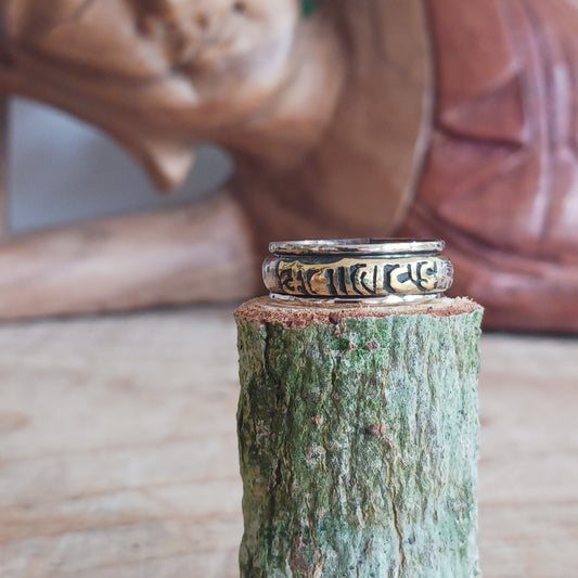 Tibetan Mantra Spinning Copper Finger Ring