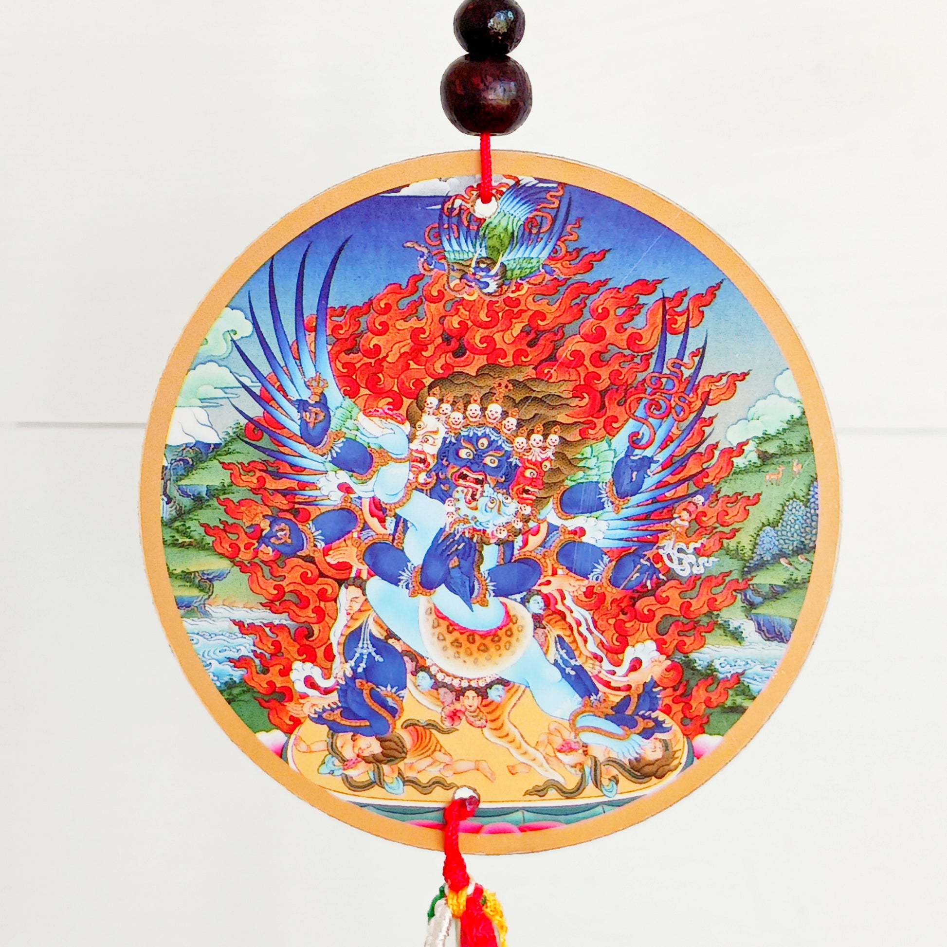 Vajrakilaya is a Buddhist deity, a so-called wrathful deity, who's enlightened power pierces through all negativities, obstacles, pollution and hostile energies, coming both from within and from outside.