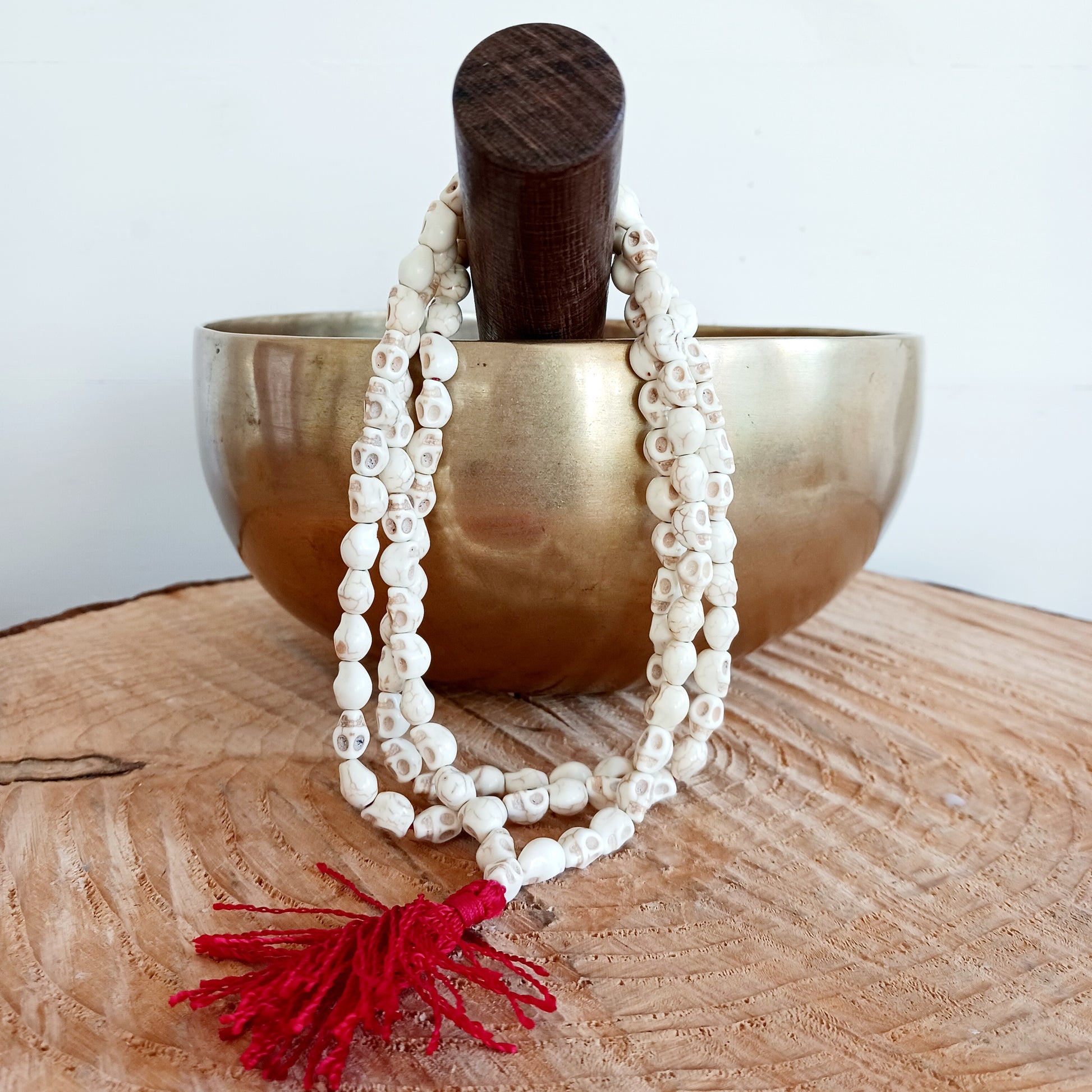 Mallah or Malas are a type of Buddhist rosary. Usually consisting of 108 beads which is a very auspicious number in Buddhism, Malla beads are used to aid meditation and prayer with each bead representing a mantra repetition.