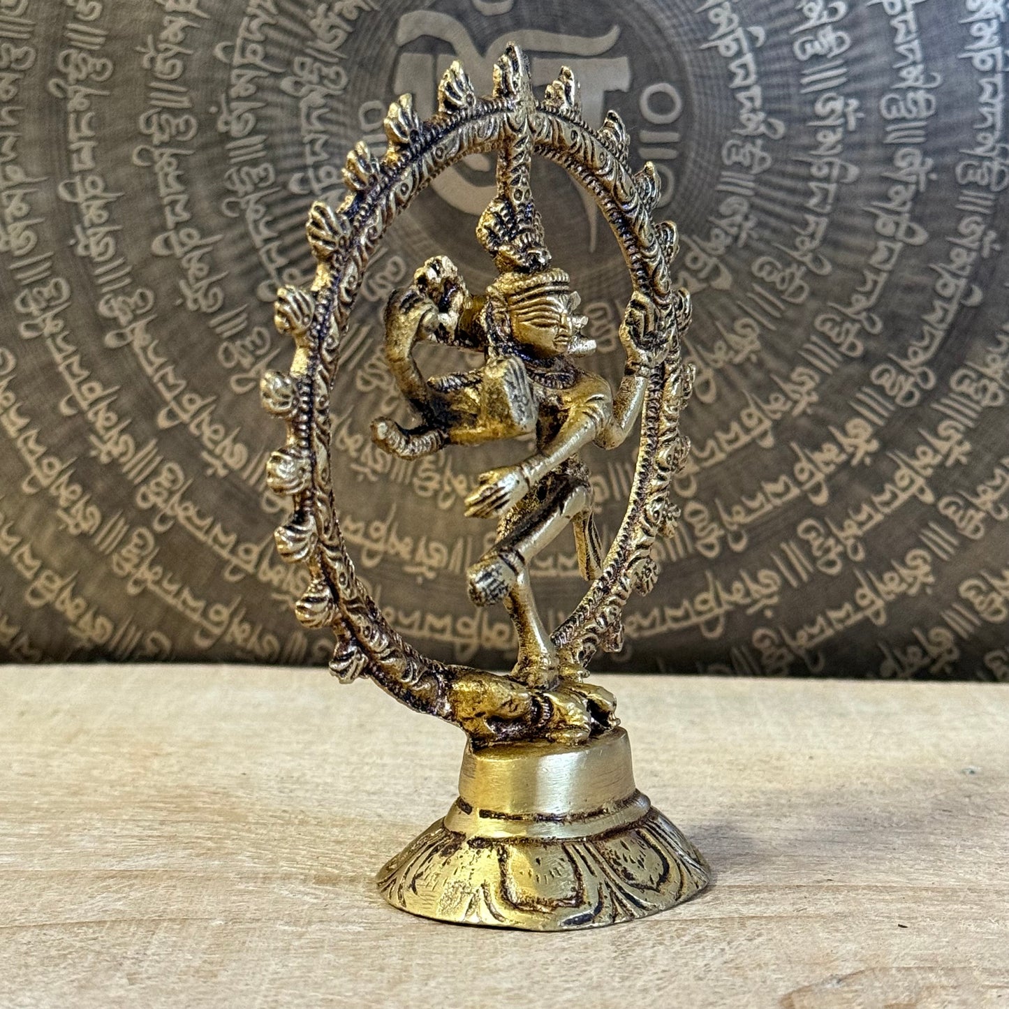 Shiva Nataraja Buddha Brass Statue, 13cm, cosmic dance, symbol of creation and renewal.