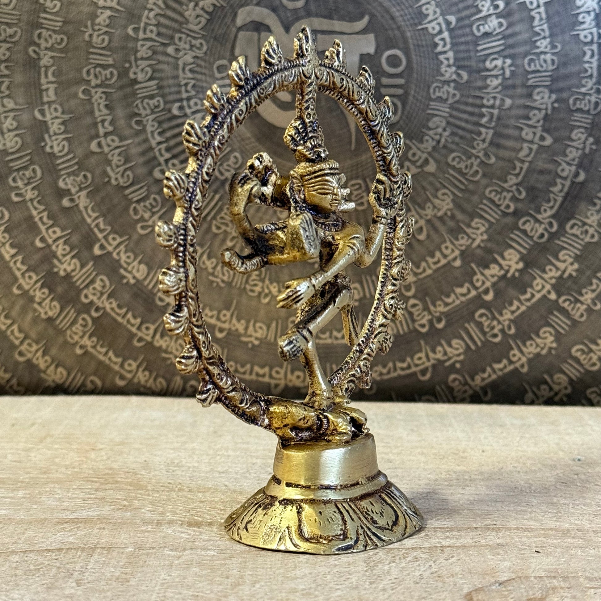 Shiva Nataraja Buddha Brass Statue, 13cm, cosmic dance, symbol of creation and renewal.