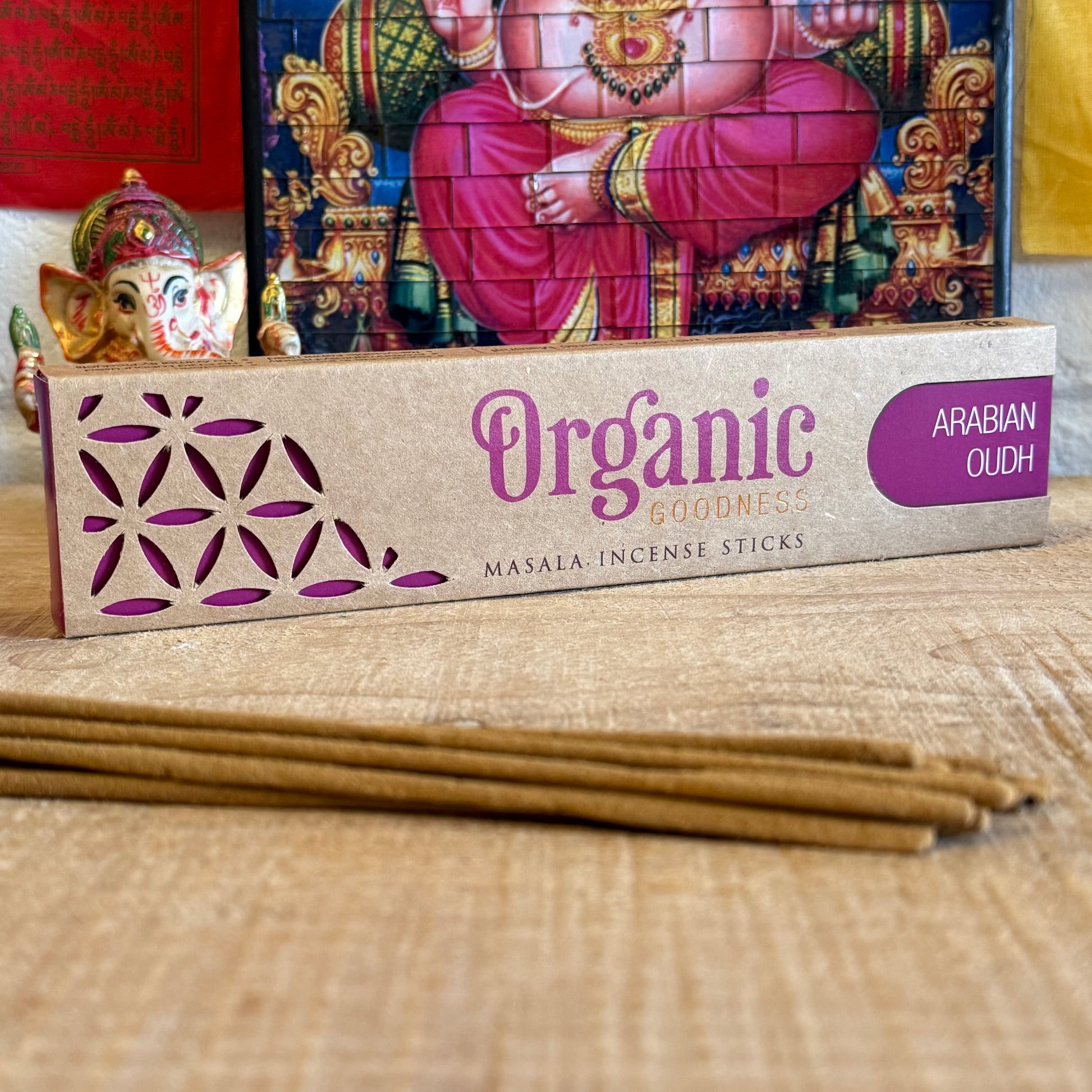 Arabian Oudh Incense – Organic Goodness | Luxury Scent from India

Experience the scent of luxury with Organic Goodness Arabian Oudh incense. Made in India, this rich, woody aroma is found in premium perfumes. 12 x 15g sticks