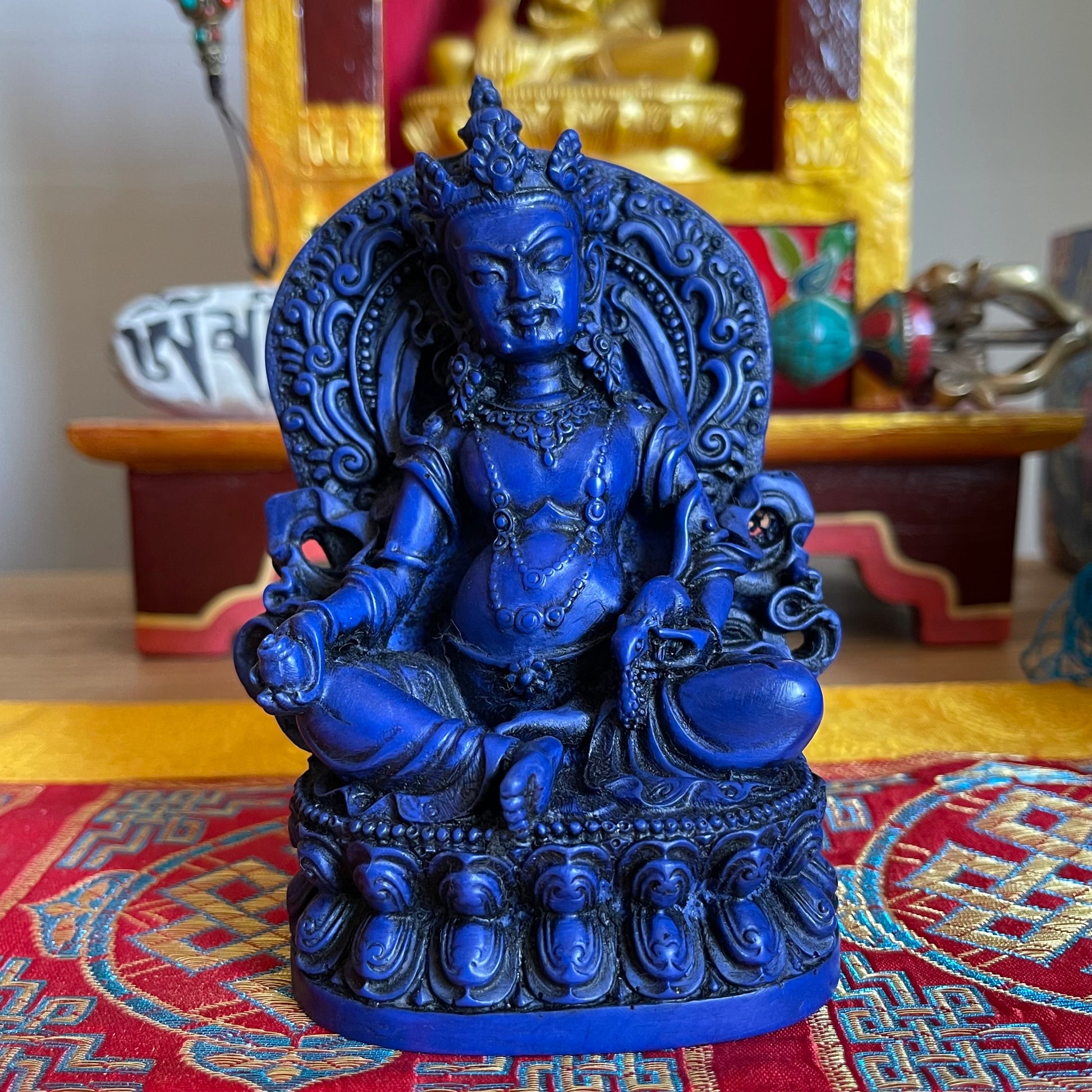 Resin Statue of Jambhala (Blue)