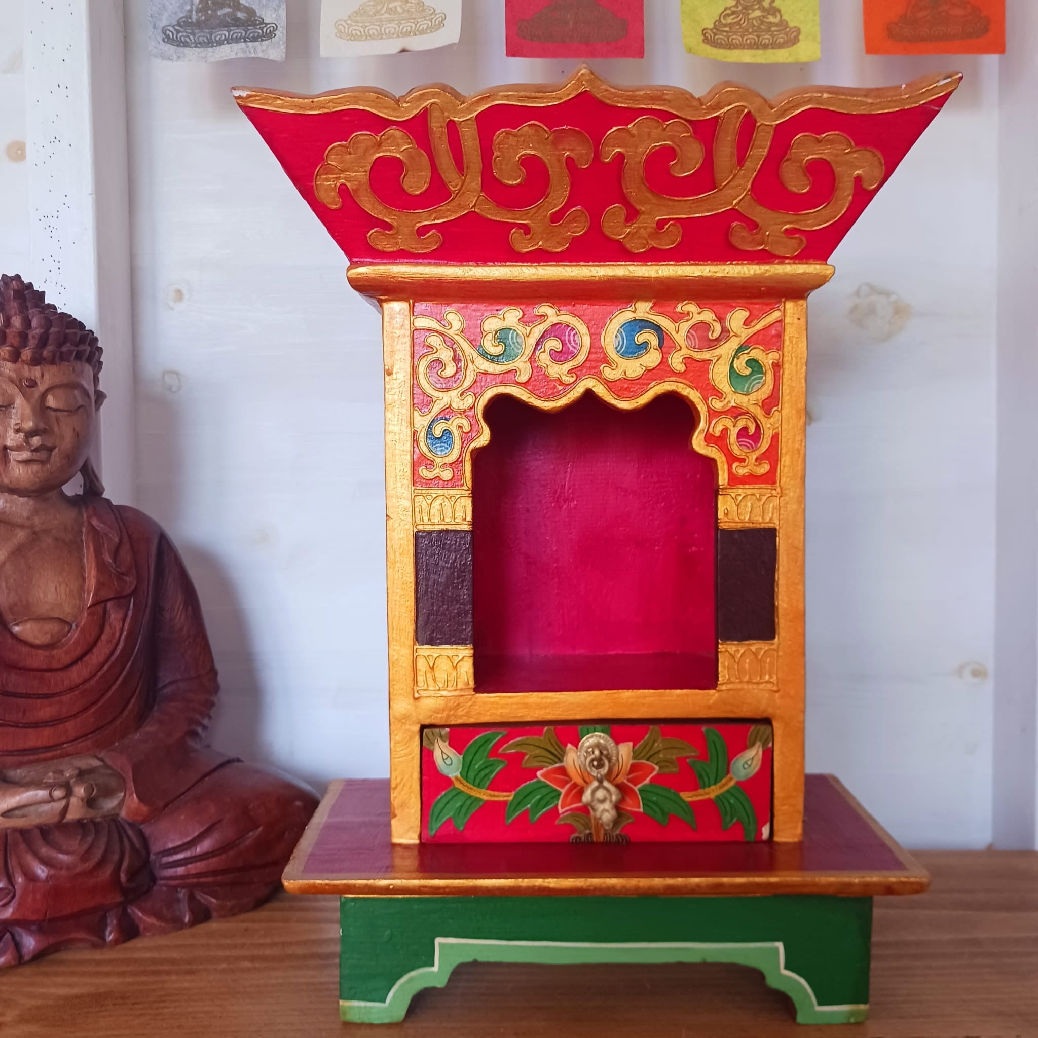 Tibetan Style Shrine | Alter Box Buddhist Tibetan alter – The 