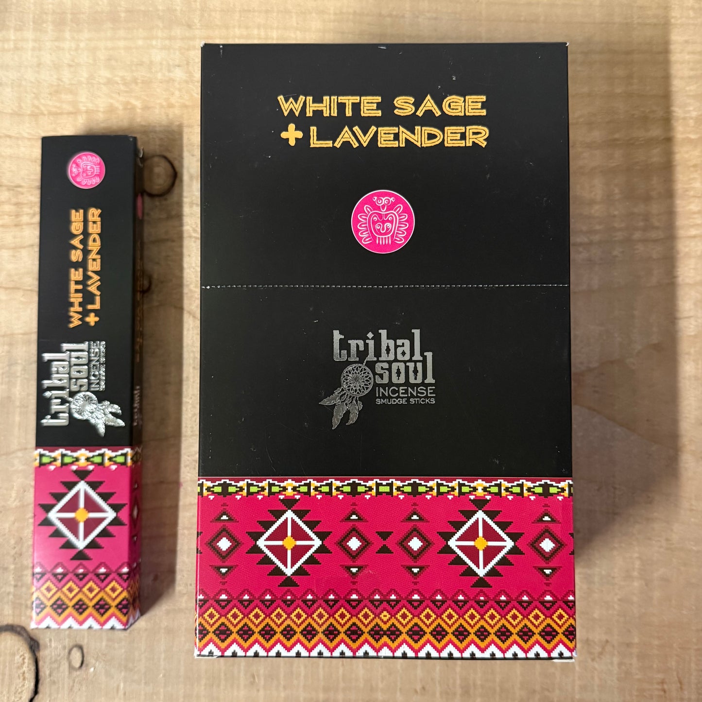 Tribal Soul White Sage and Lavender Incense sticks 15g box, cleansing herbal incense for meditation and relaxation