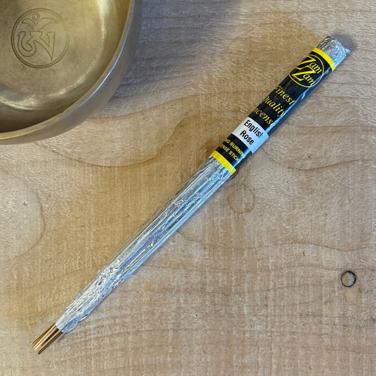 Zam Zam English Rose Incense Sticks are hand rolled using the finest natural ingredients to create a soft, elegant, and beautifully floral rose fragrance. Crafted on pure bamboo sticks coated with a traditional blend of cypress, tabu bark, and Chinese juniper, each stick is infused with high quality essential and perfumed oils, then foil wrapped to preserve freshness.