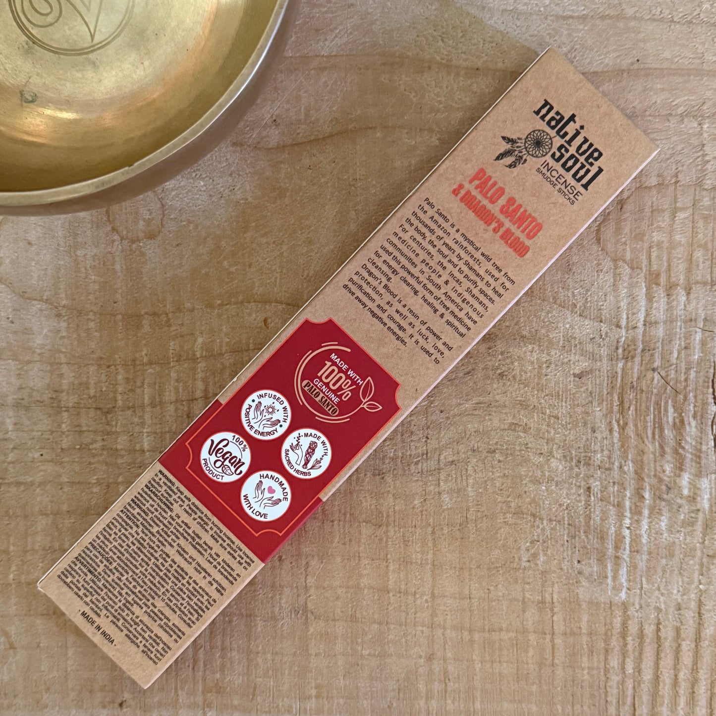 Native Soul Smudge Incense Sticks with Palo Santo and Dragon’s Blood, natural energy cleansing incense