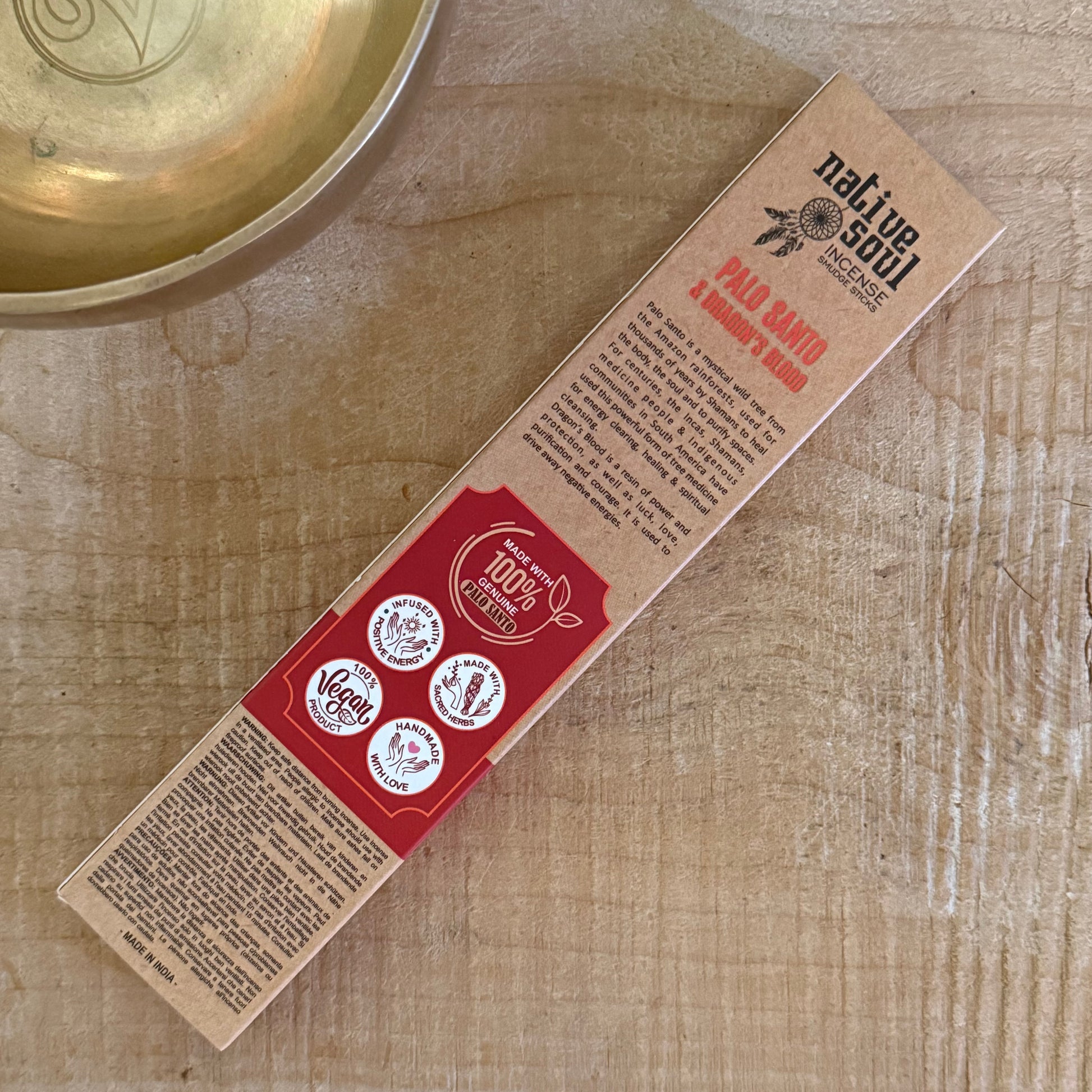 Native Soul Smudge Incense Sticks with Palo Santo and Dragon’s Blood, natural energy cleansing incense