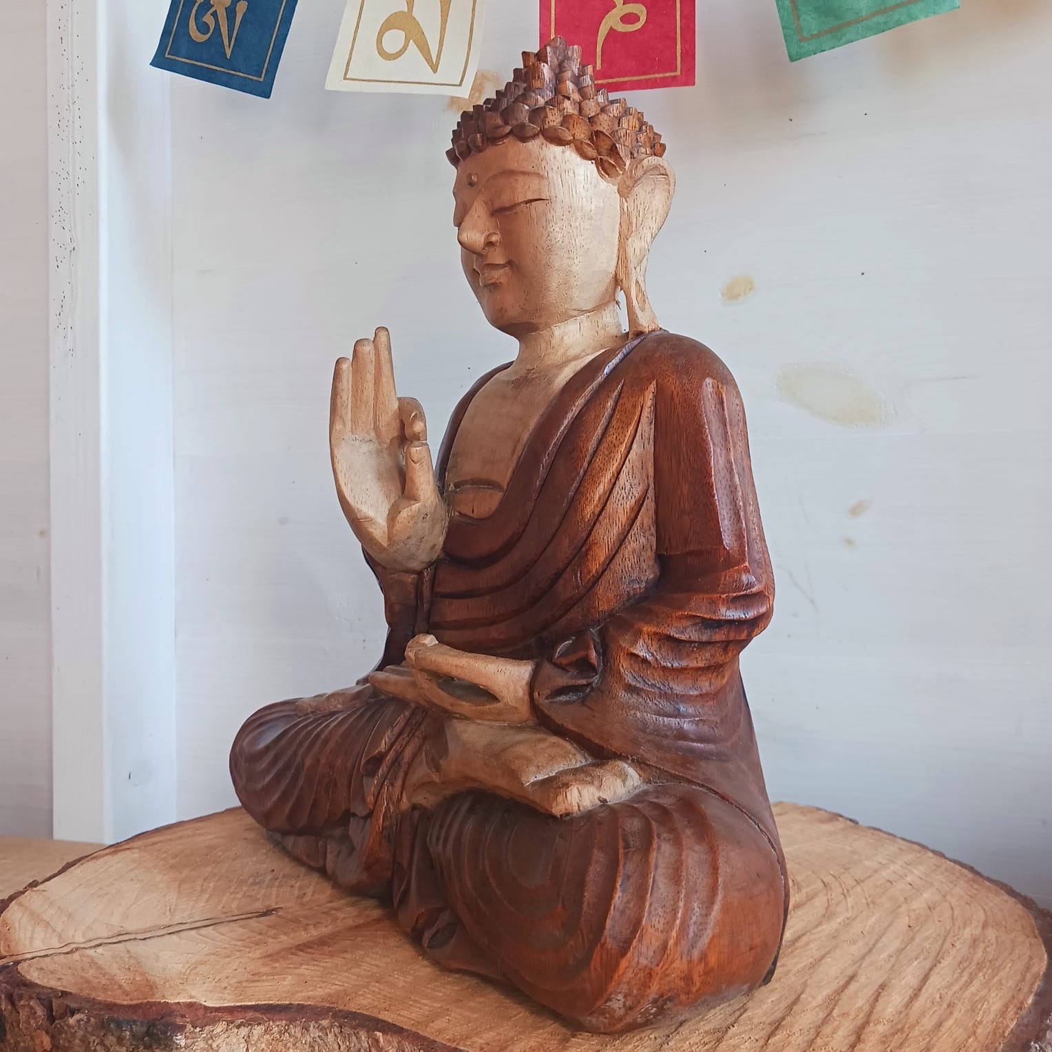 Teaching Buddha Hand carved Statue 30cm