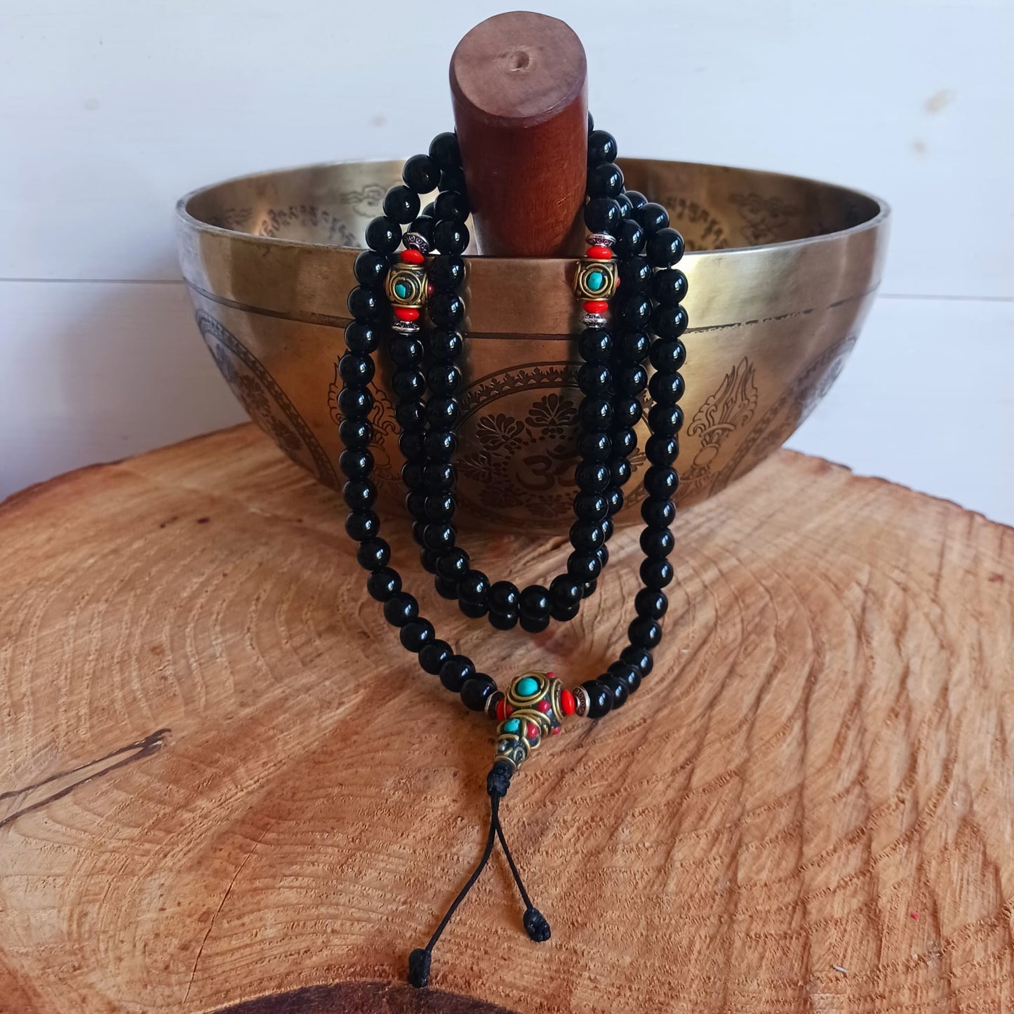 Mala Prayer Beads Nepali Quality Black Onyx Stone