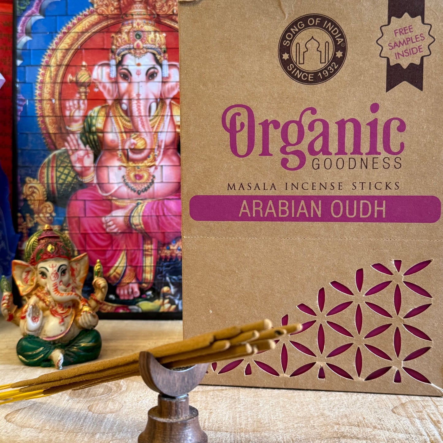 Arabian Oudh Incense – Organic Goodness | Luxury Scent from India

Experience the scent of luxury with Organic Goodness Arabian Oudh incense. Made in India, this rich, woody aroma is found in premium perfumes. 12 x 15g sticks