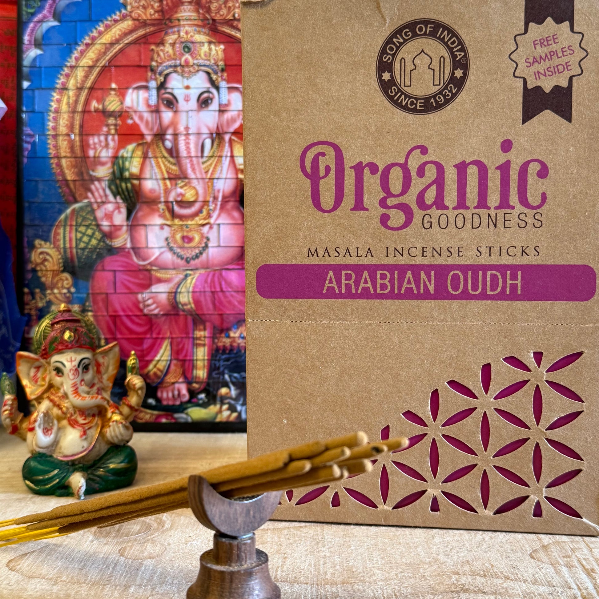 Arabian Oudh Incense – Organic Goodness | Luxury Scent from India

Experience the scent of luxury with Organic Goodness Arabian Oudh incense. Made in India, this rich, woody aroma is found in premium perfumes. 12 x 15g sticks