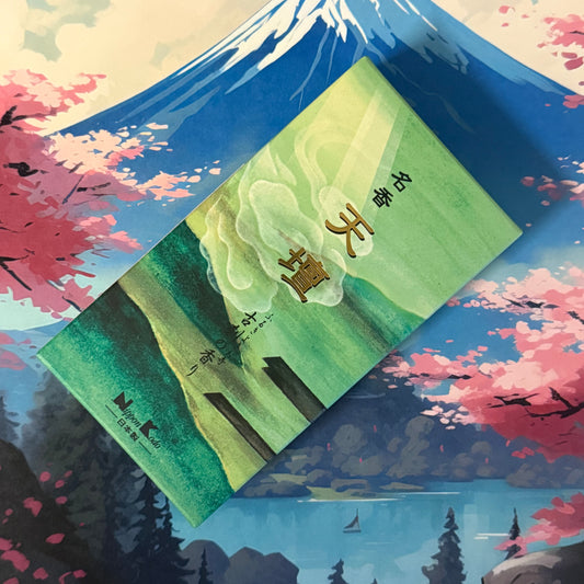 Tendan Old Temple Meiko Spicy Sandalwood incense. 300 Japanese incense sticks with woody, spicy notes—perfect for meditation, rituals, and daily calm.