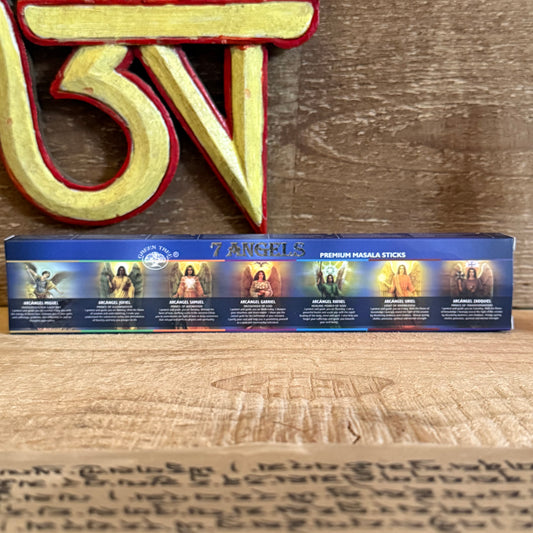 Embrace the heavenly fragrance of Green Tree 7 Angels Hand Rolled Natural Incense Sticks, crafted with devotion and care to uplift your spirit and bless your space. Each stick is made from a pure blend of natural herbs, flowers, and resins, offering a sweet, fresh scent that radiates light and serenity.

The **7 Archangels—Michael, Gabriel, Jophiel, Chamuel, Raphael, Uriel, and Zadkiel—**are honoured as divine messengers, guiding and protecting through love and higher wisdom. Burning this incense creates an