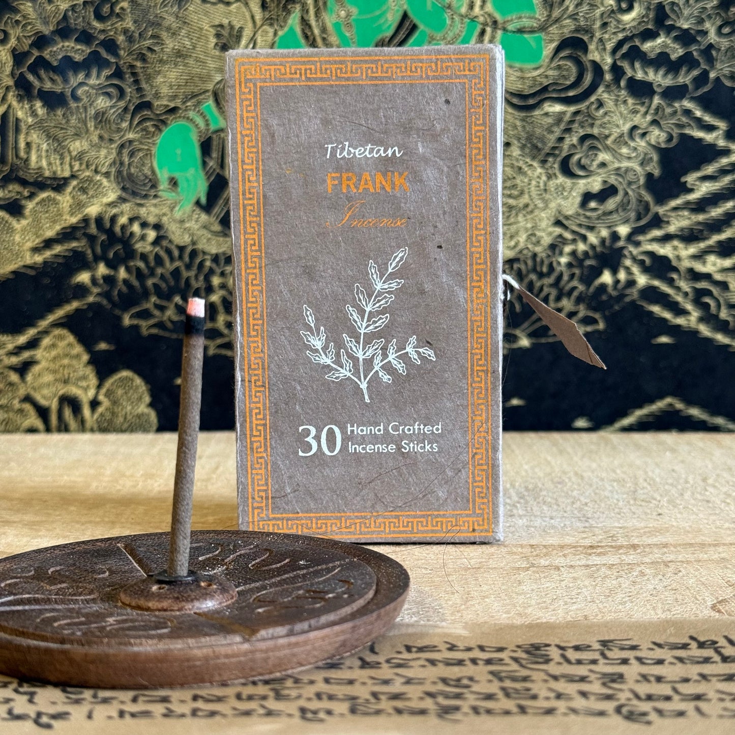 Tibetan Frankincense Sticks – Handmade Incense for Puja & Meditation

Natural Tibetan Frankincense sticks for puja & meditation. Handmade in Nepal. Calms the mind & uplifts energy. Includes 30 sticks & holder.