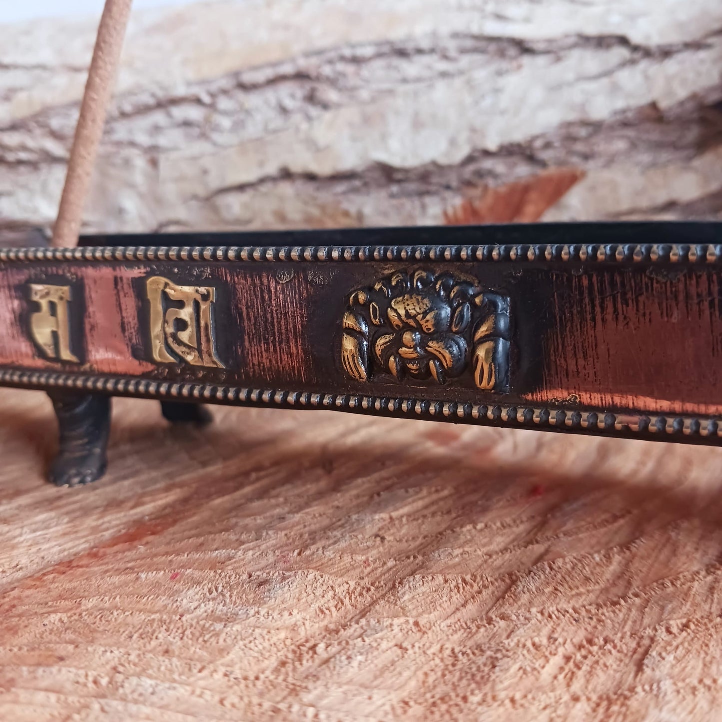 Tibetan Mantra Copper Incense Holder | Incense Tray