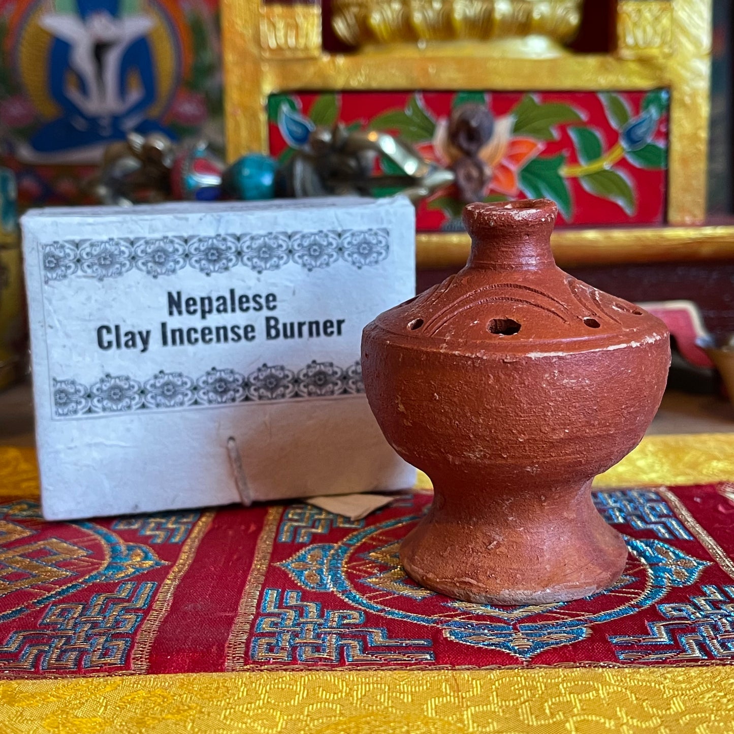 Bhaktapur Pottery Incense Holder  | Tibetan Fairtrade Incense Holder 