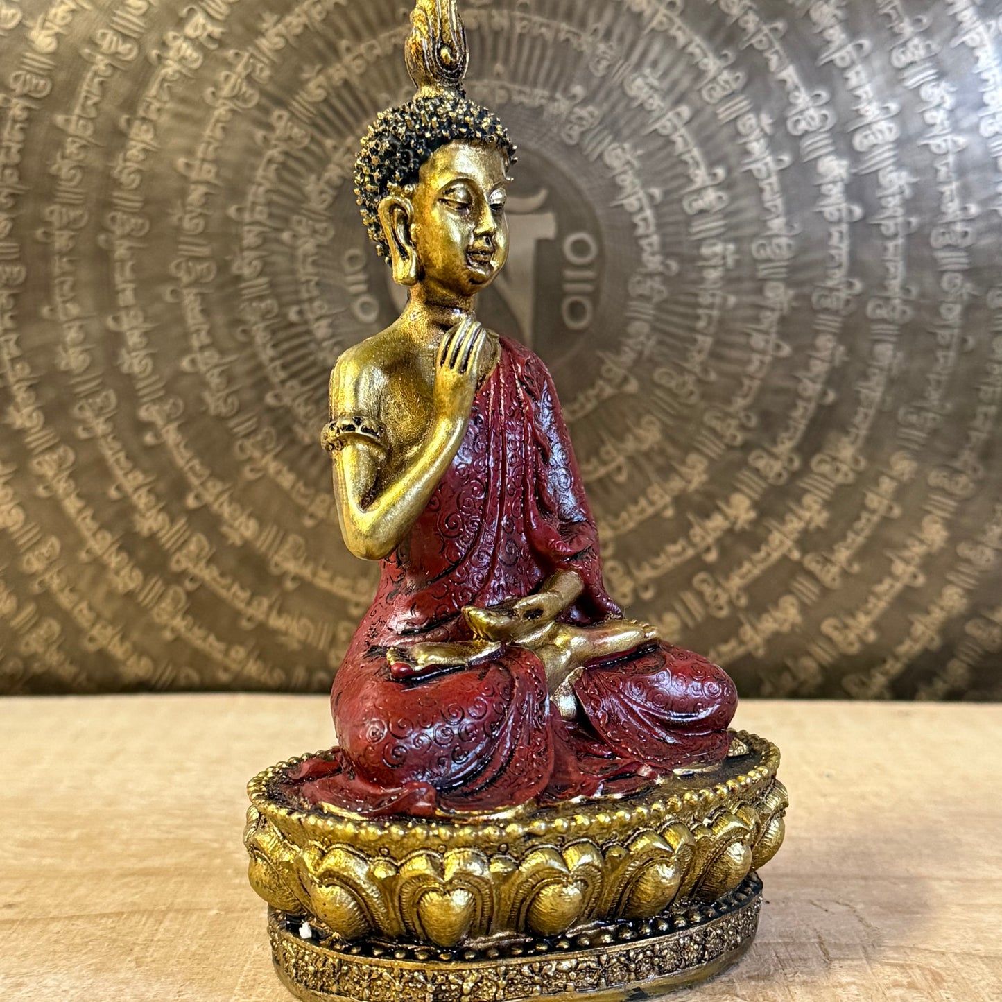 Buddha of Reassurance polyresin statue 16 cm with Abhaya Mudra
