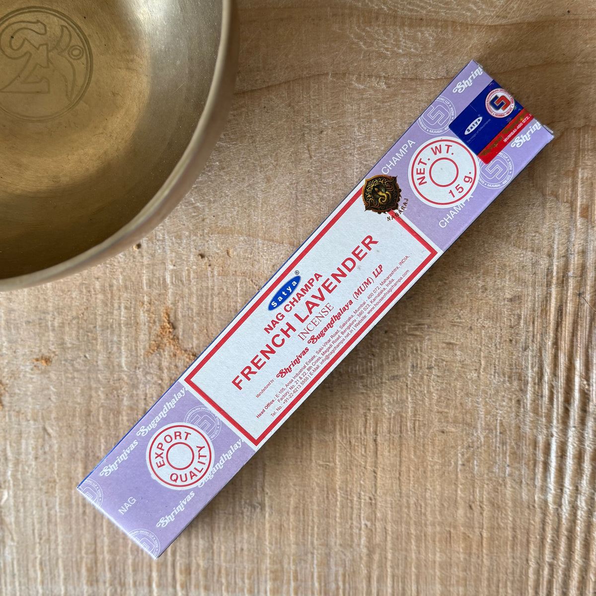 Experience the soothing floral fragrance of Satya Nag Champa French Lavender Incense Sticks, combining the iconic Satya Nag Champa base with the calming aroma of French lavender. Perfect for creating a peaceful and relaxing atmosphere, these incense sticks are ideal for meditation, yoga, relaxation, spiritual practice or simply enjoying a beautiful fragrance around the home. Each box contains 15g of incense with approximately 12 incense sticks, providing a wonderfully aromatic experience with every burn. Sa