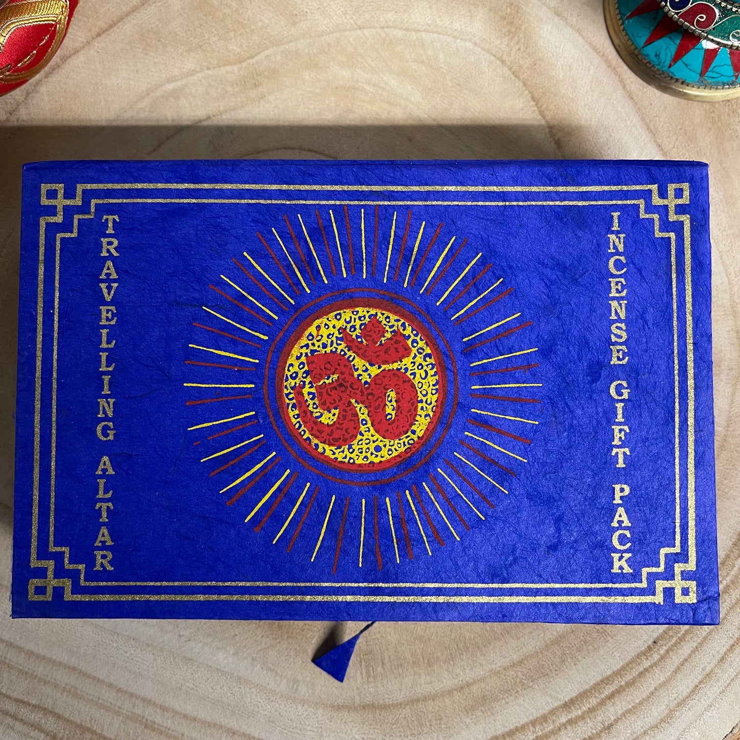 Traveling Alter And incense Gift Box Blue Om