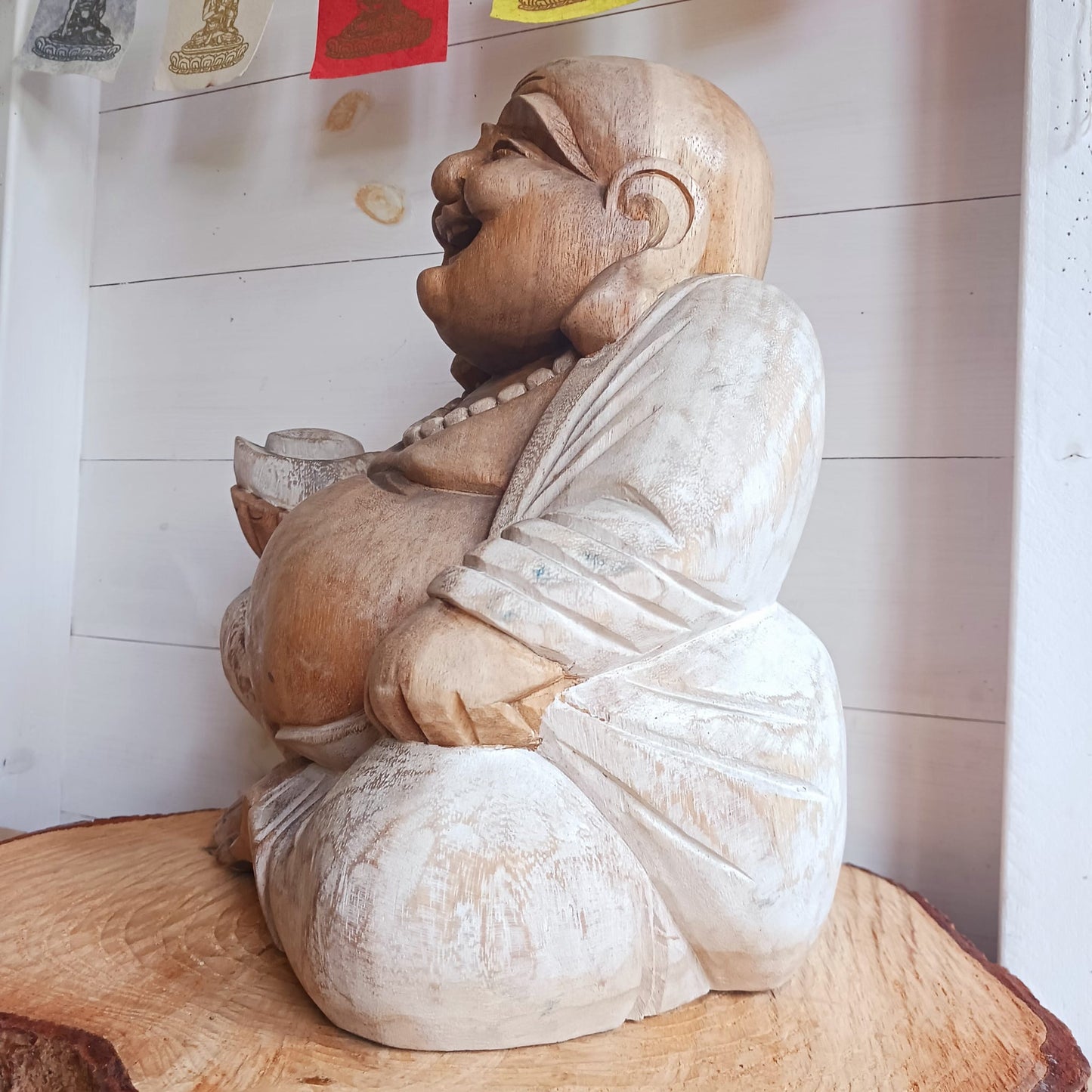 Hand carved Happy Buddha Statue 30cm