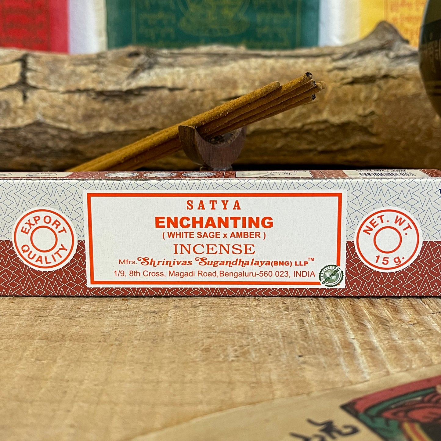 Satya Earth Enchanting - A unique combination of the powerful healing properties of white sage with the cleansing scent of amber.&nbsp;