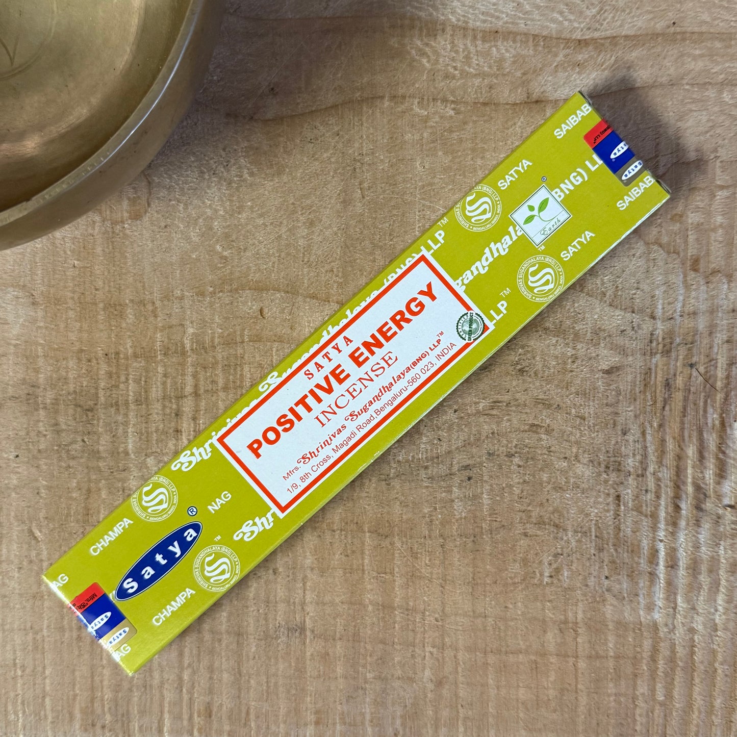 Satya Nag Champa Positive Energy Mindfulness incense sticks with lemongrass and rose