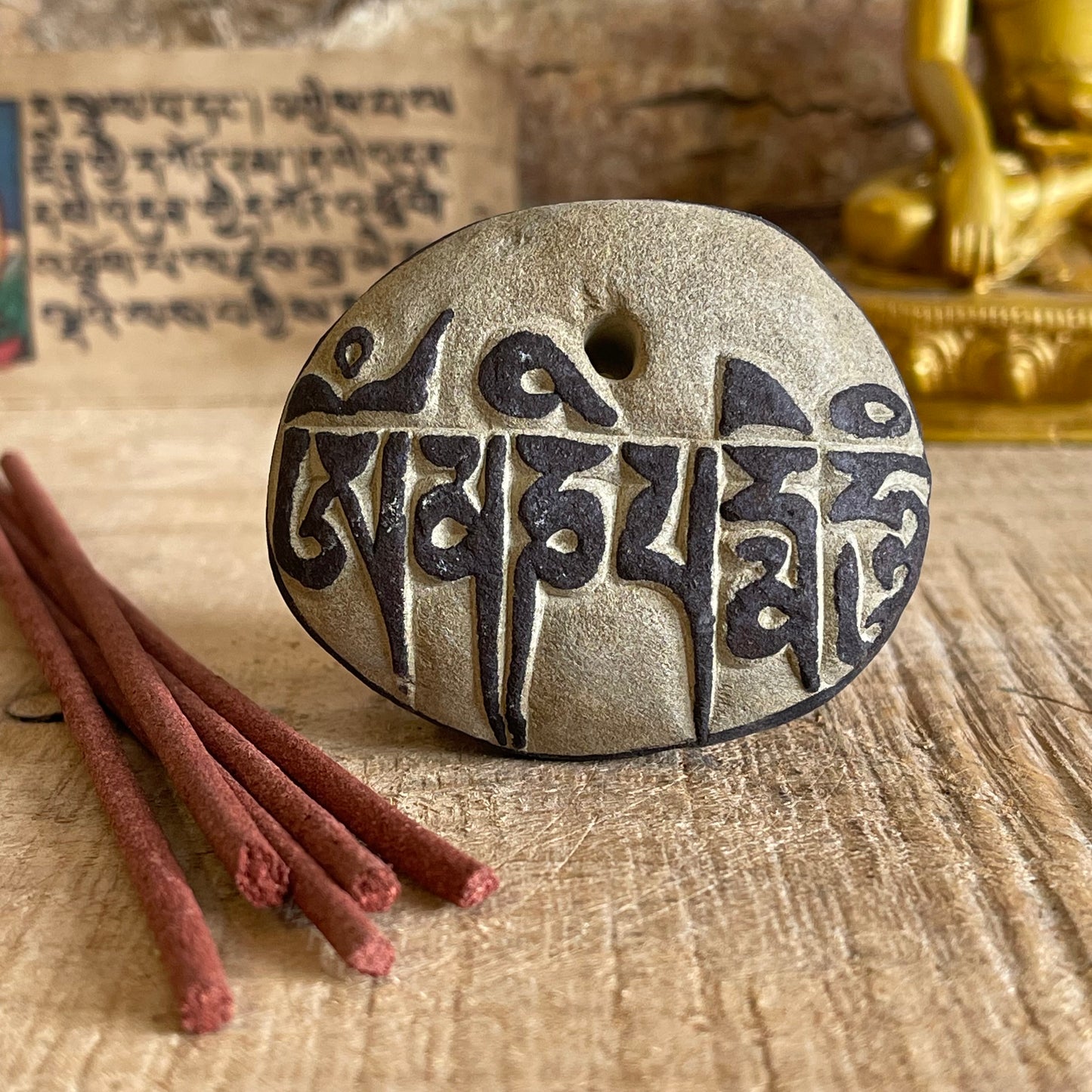 Himalayan Om Stone Incense Holder