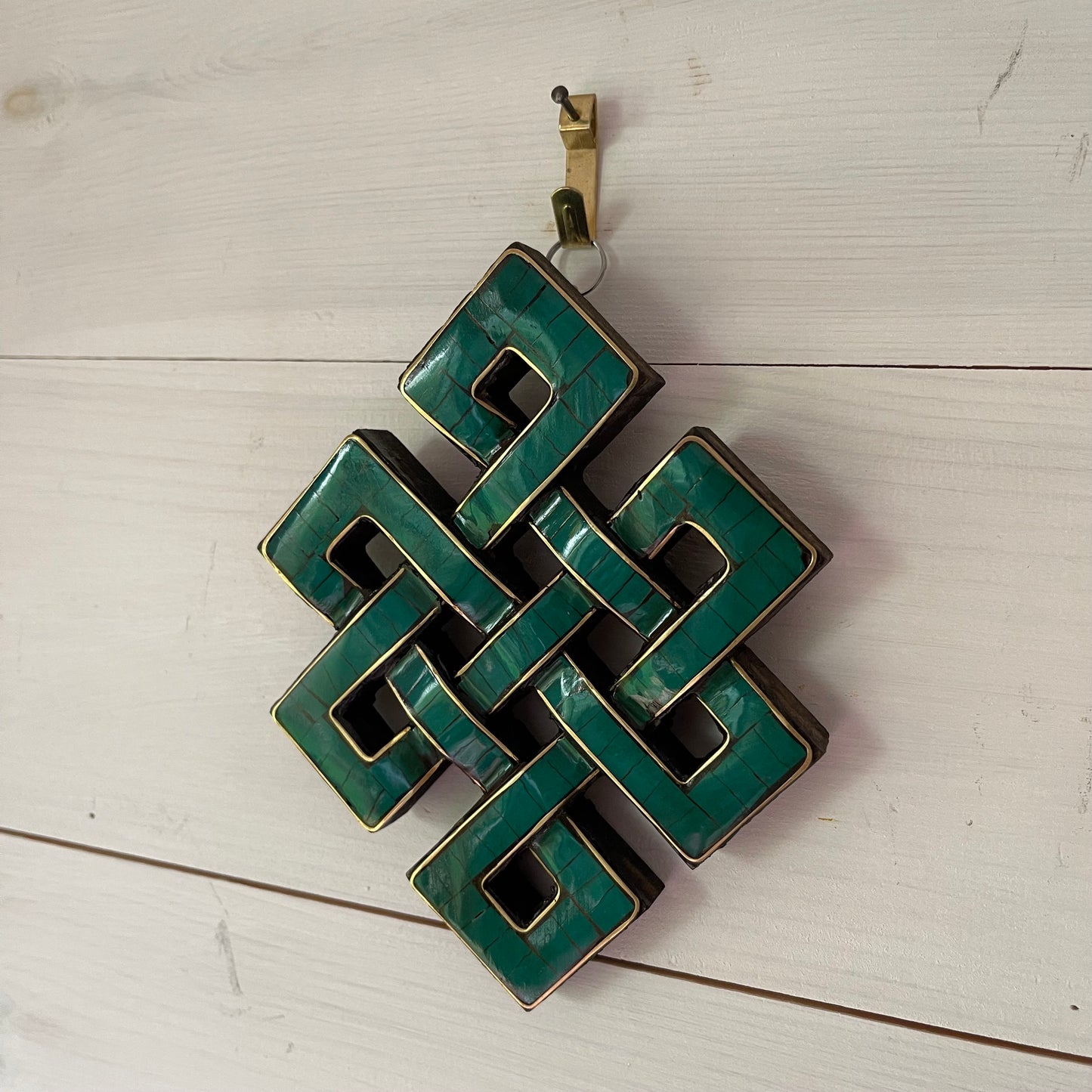 Tibetan Turquoise decorated Endless Knot Sml  13 X 10cm