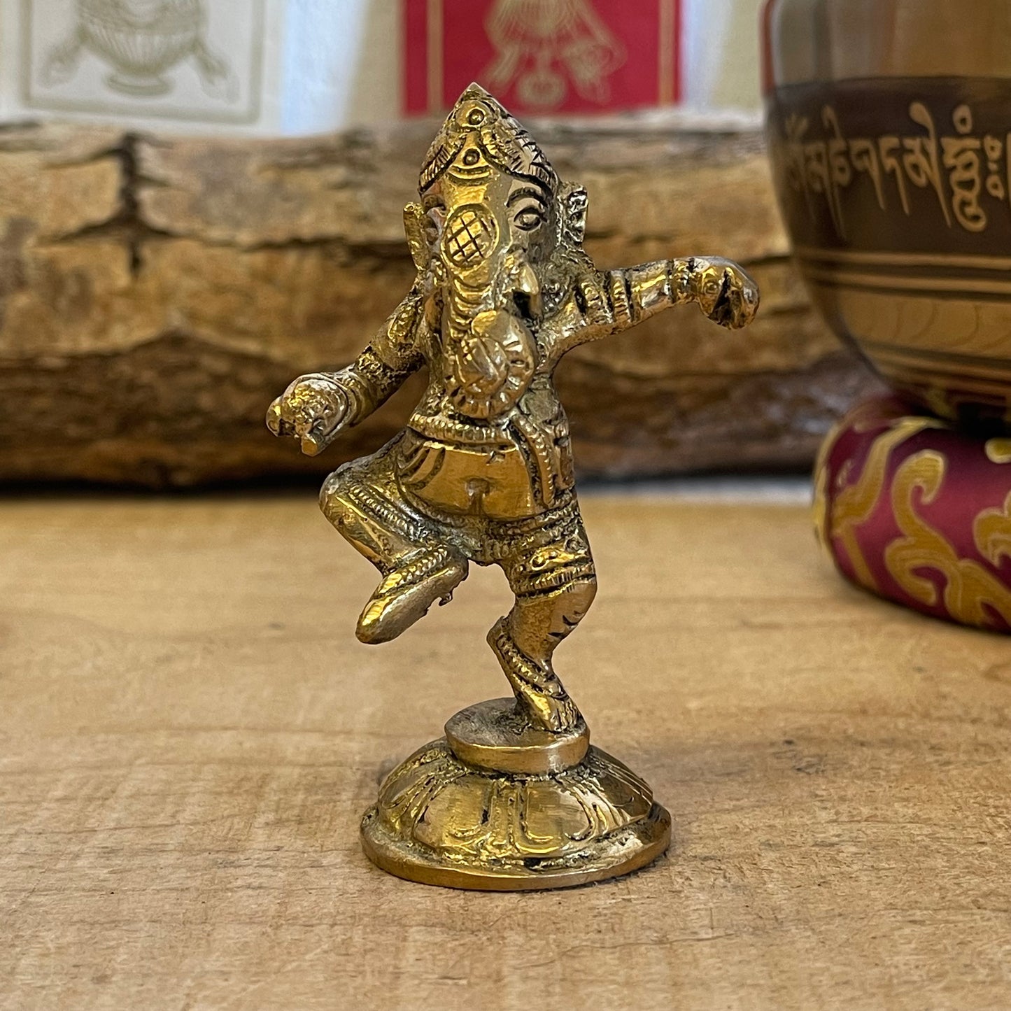 Dancing Ganesh Brass Statue 10 cm