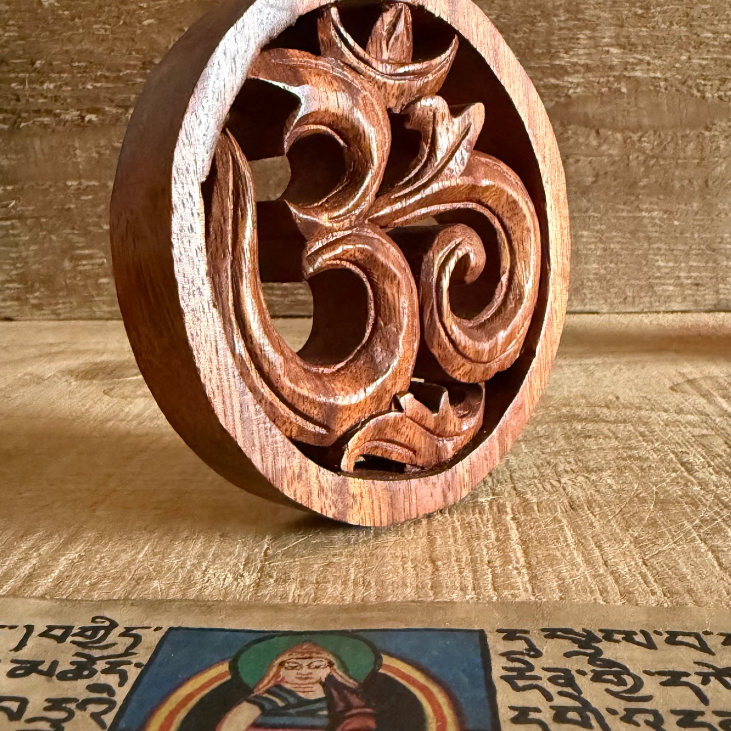 Invite harmony and sacred energy into your home with this Hand Carved Wooden Om Wall Hanging, beautifully crafted from sustainably sourced suar wood. Each piece is individually hand carved by skilled artisans, honouring the traditional techniques that celebrate both craftsmanship and spirituality.