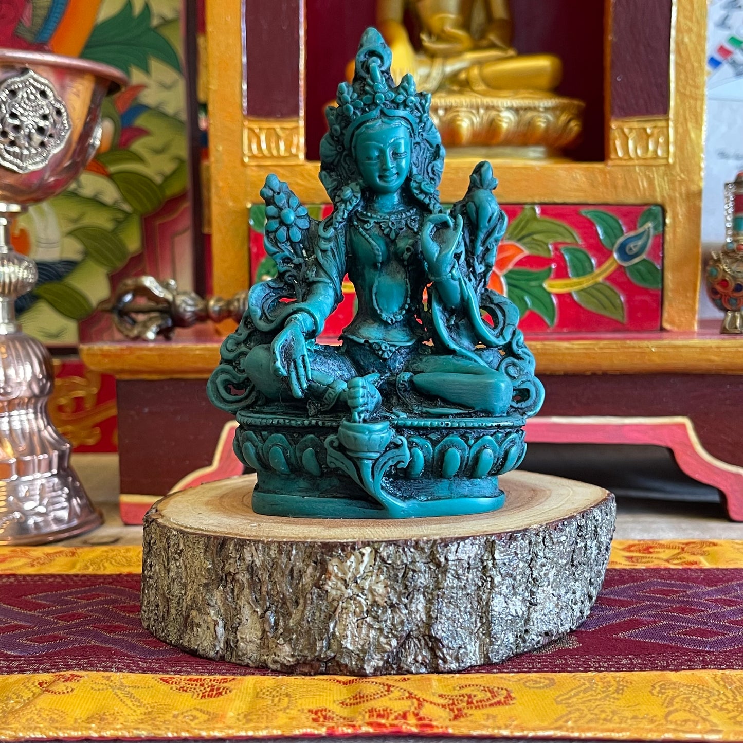 Green Tara Resin Statue 12cm