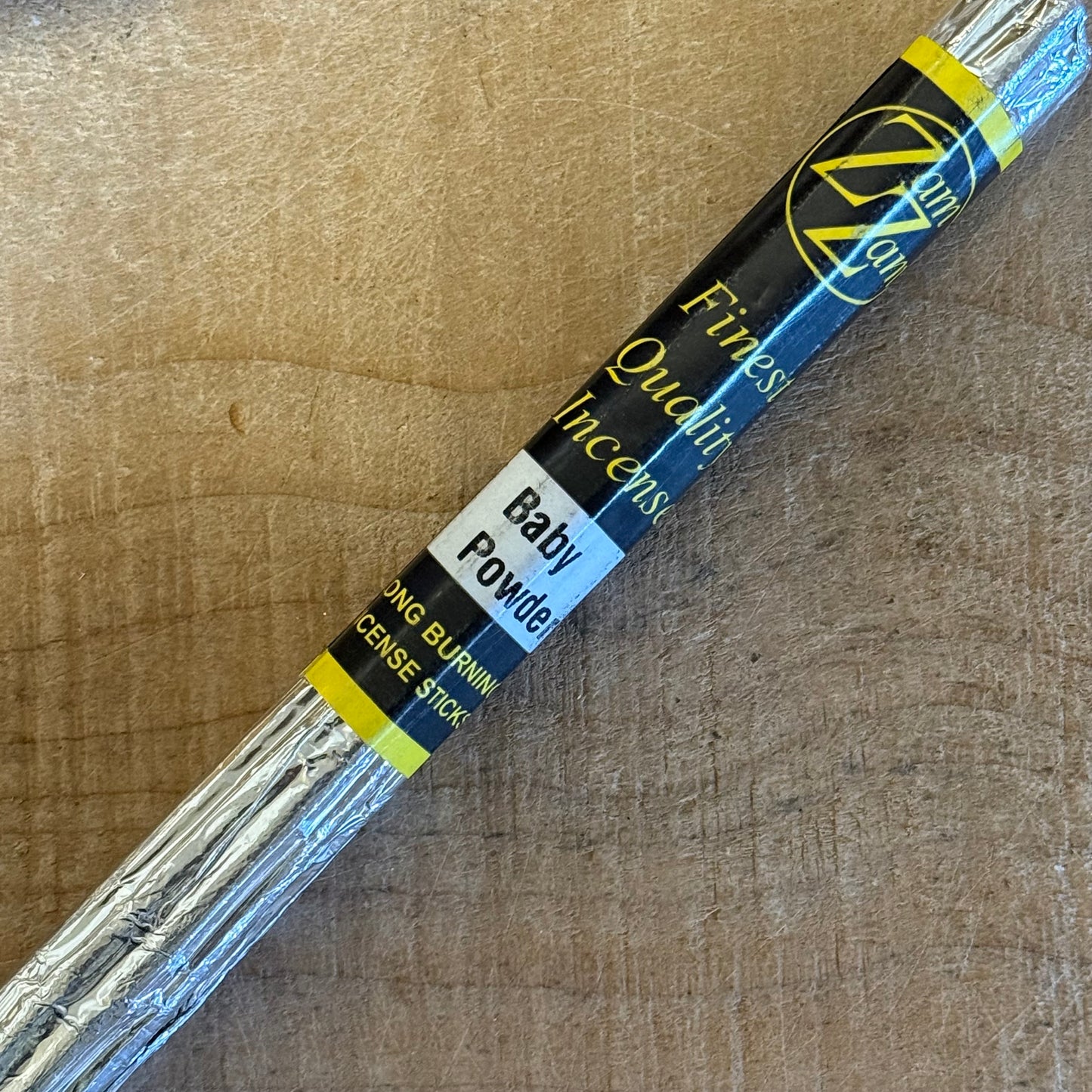 Zam Zam Baby Powder incense sticks with a soft, comforting aroma. Hand rolled, long burning incense ideal for relaxation, ritual, and calm spaces.