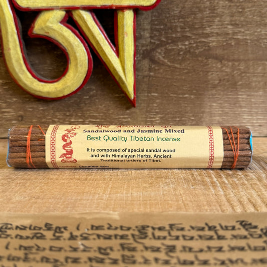 Kind soul, the Chandra Devi Sandalwood &amp; Jasmine Tibetan Incense is a fragrant hymn to the senses—a blend where the sacred calm of sandalwood meets the joyful brightness of jasmine, supported by over 30 traditional Himalayan herbs. This exotic union offers a lingering scent that is both peaceful and invigorating, like sunlight through forest mist.