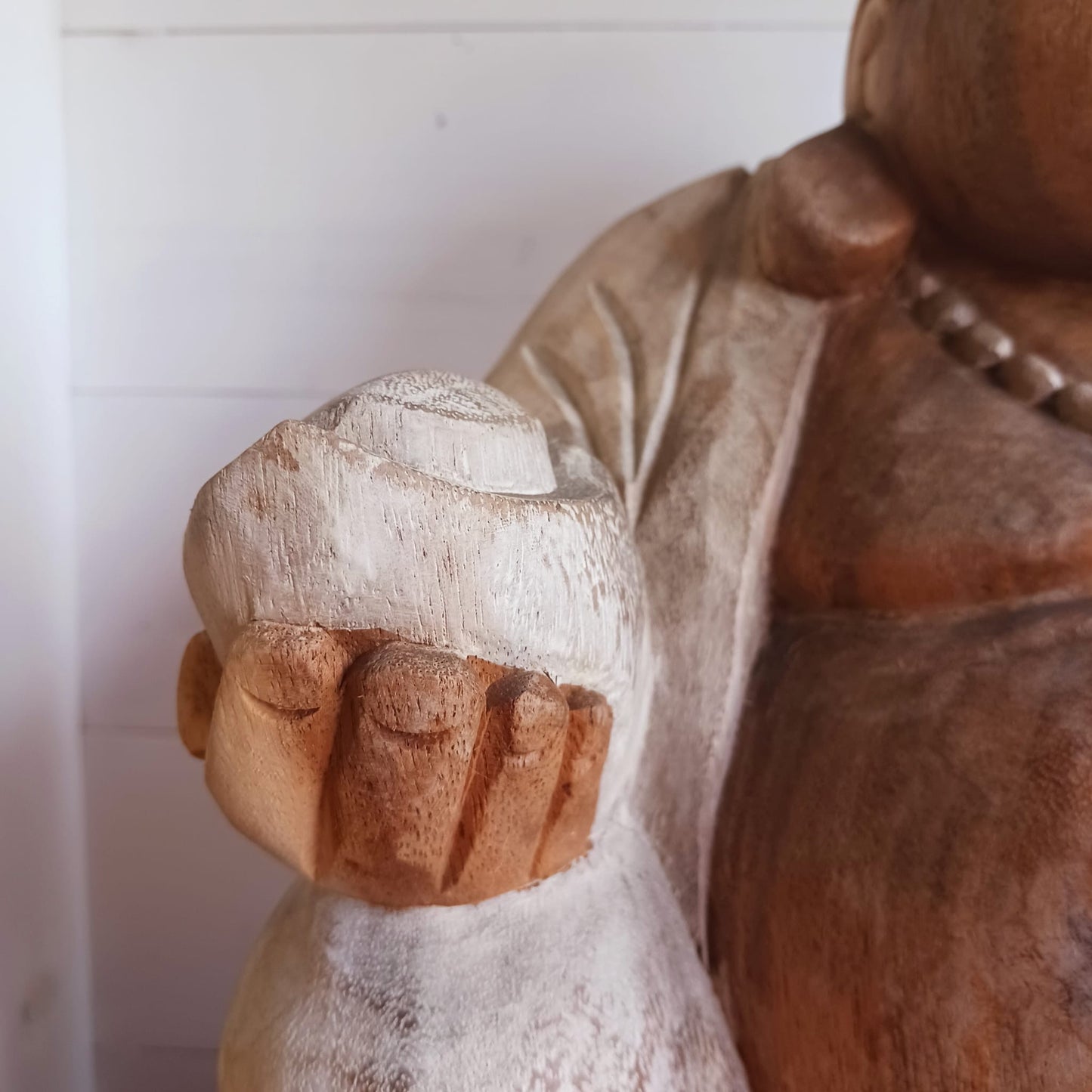 Hand carved Happy Buddha Statue 30cm