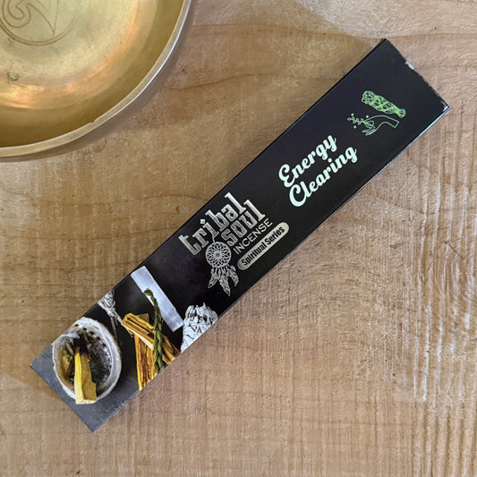 Tribal Soul Energy Clearing Incense for smudging and purification. Includes incense holder, ideal for meditation, ritual cleansing, and energy renewal.