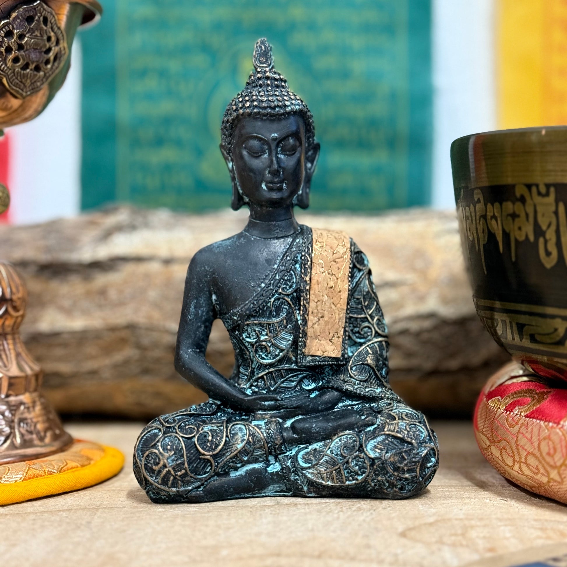 Thai-Style Buddha Figurine with Dhyana Mudra – 14cm

Elevate your space with this exquisite Thai-style Buddha figurine, showcasing a vintage aesthetic and a serene aura. Crafted with precision from high-quality resin, this 14cm statue features the Buddha in the Dhyana Mudra, a meditative hand gesture symbolizing spiritual enlightenment and harmony.

In this posture, the back of the right hand rests on the upturned palm of the left hand, with the thumbs lightly touching to create a circle of energy. This mud