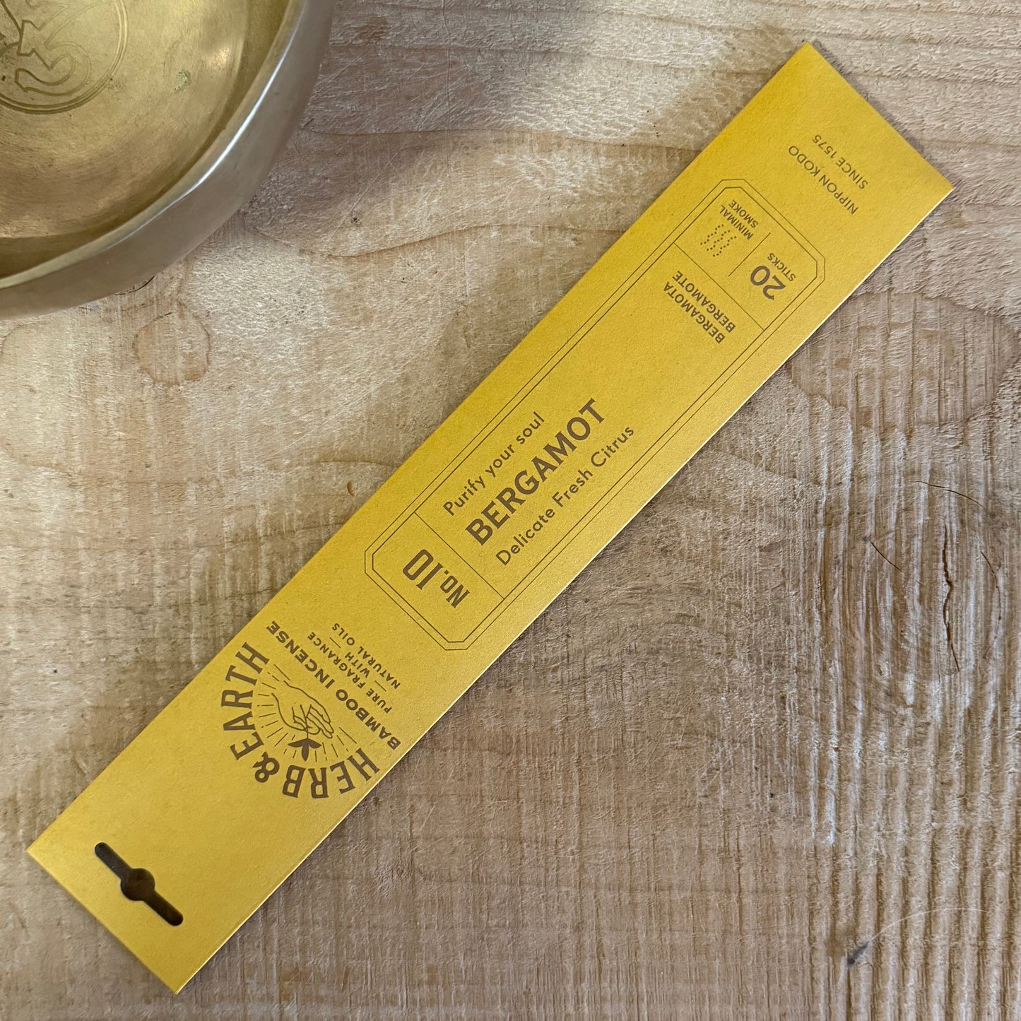 Herb & Earth Bergamot natural bamboo Japanese incense sticks