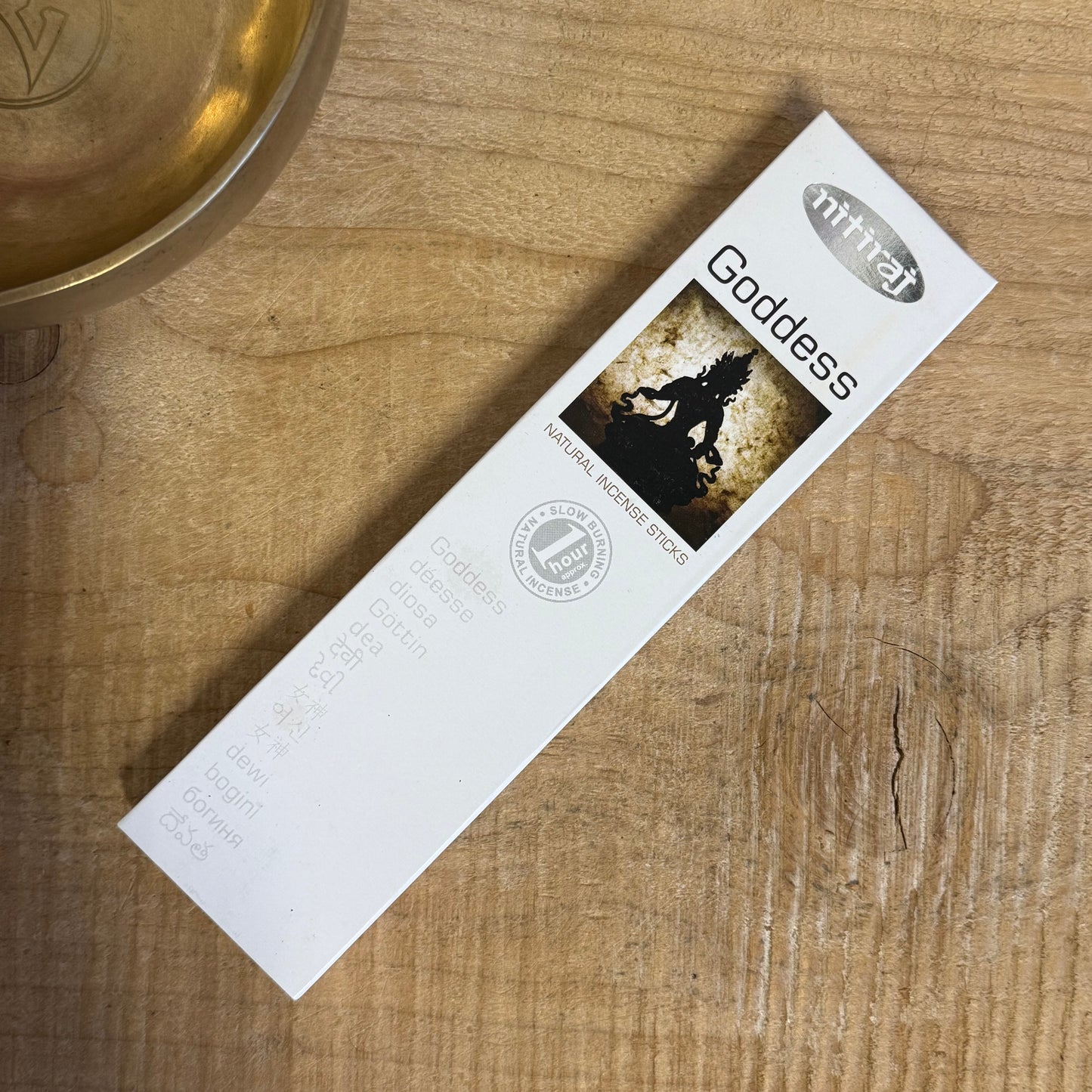 Nitiraj Platinum Goddess natural slow-burning incense sticks.