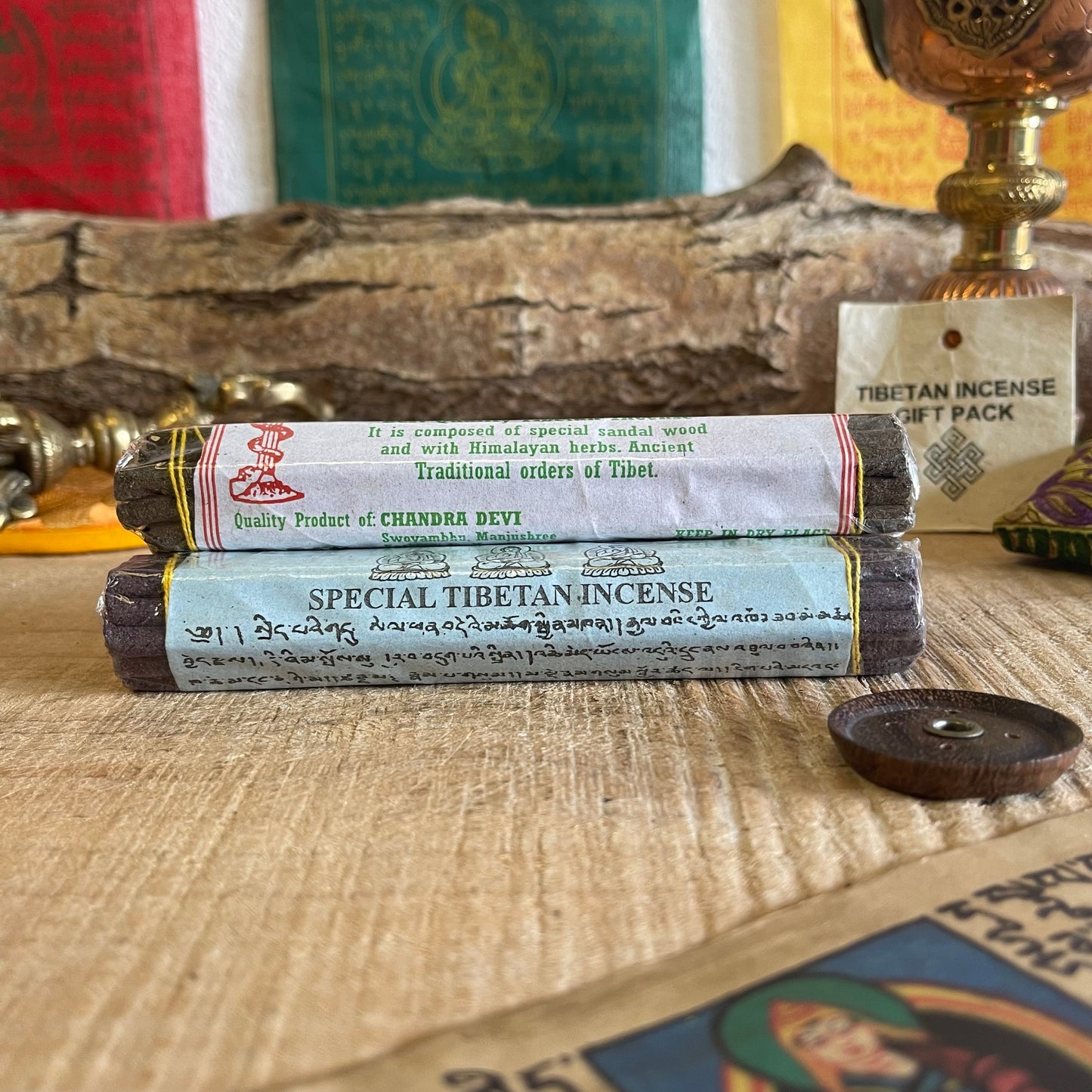 Tibetan Incense Gift Set with Holder