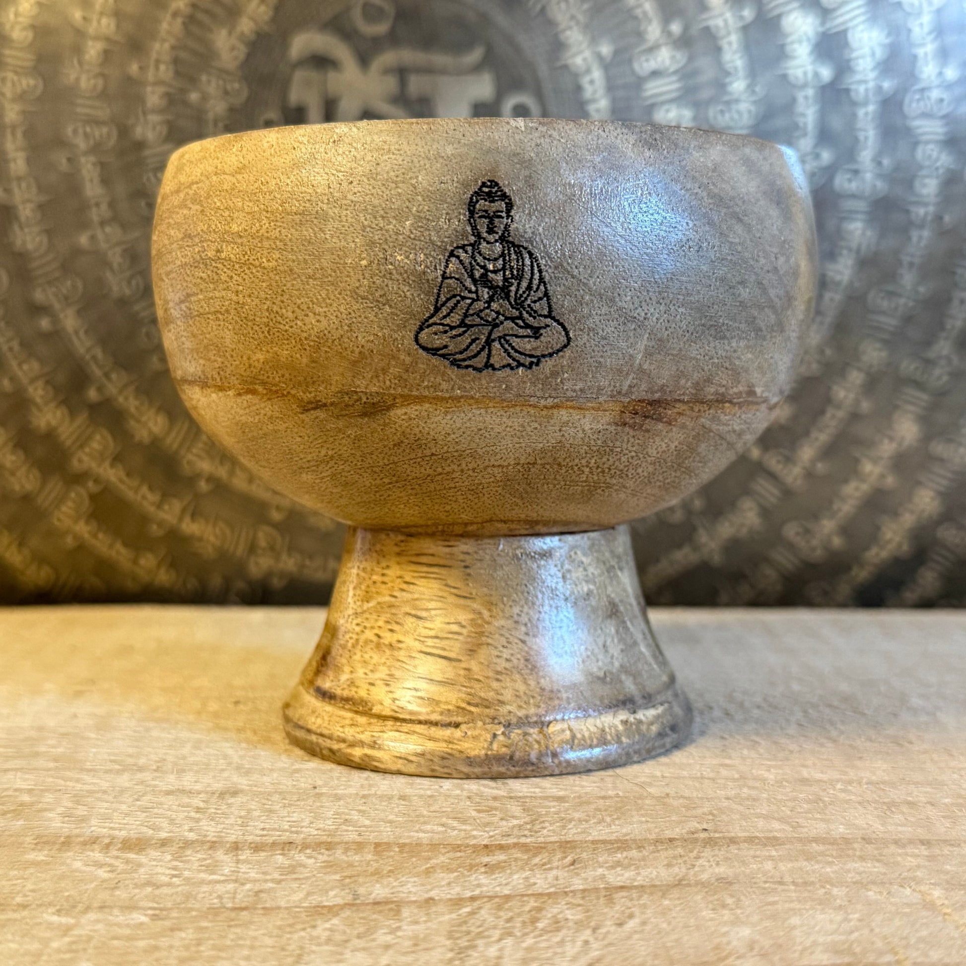 Ritual Bowl Incense Holder with Buddha Design for Sticks and Cones