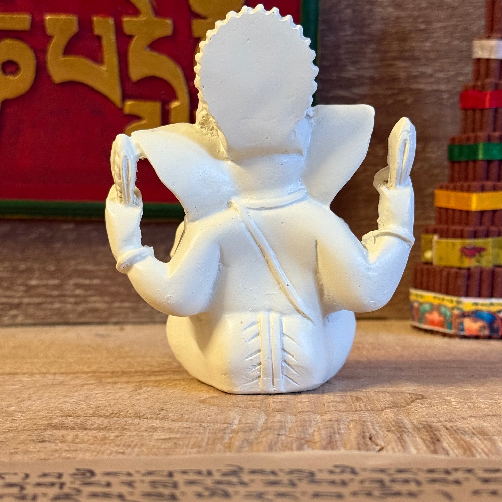 Invite blessings and good fortune into your home with this beautiful statue of Lord Ganesh, the revered elephant-headed god of wisdom, success, and prosperity. Handcrafted from durable poly resin and standing approximately 11cm tall, this piece captures Ganesh’s serene expression and four symbolic arms, each representing divine power and protection.