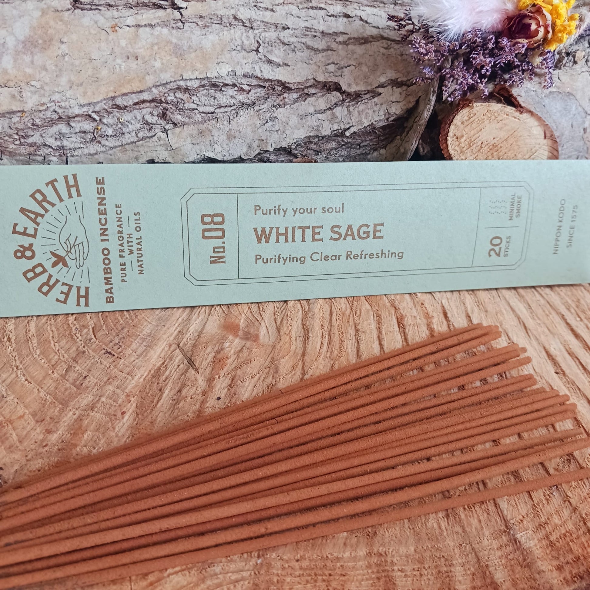 Herb & Earth Bamboo Incense Sticks | White Sage