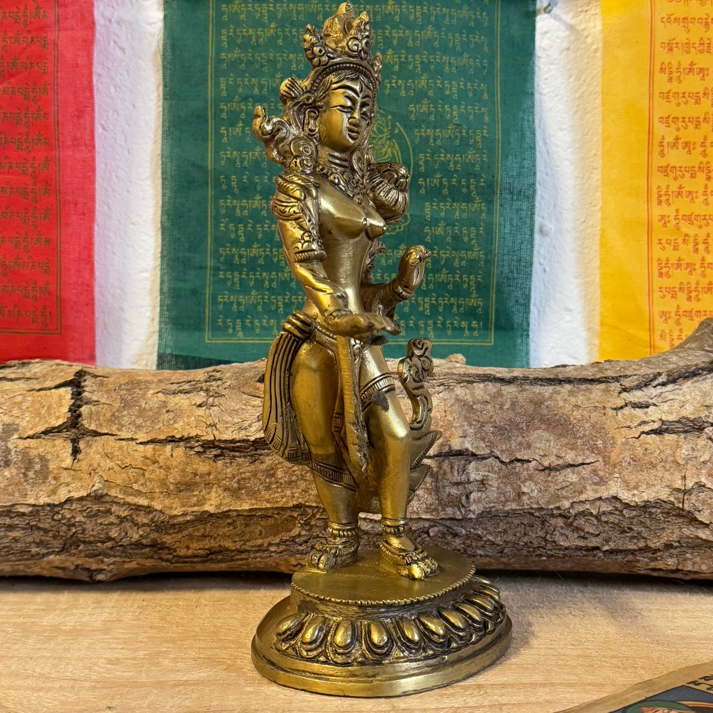 Green Tara (Chittamani Tara) Statue – 13 cm, 268 gm

Invite the compassionate energy of Green Tara, the beloved female manifestation of enlightened energy in Tibetan Buddhism, into your sacred space. As one of the most revered forms among the 21 manifestations of Tara, Green Tara symbolizes swift protection and the removal of obstacles.